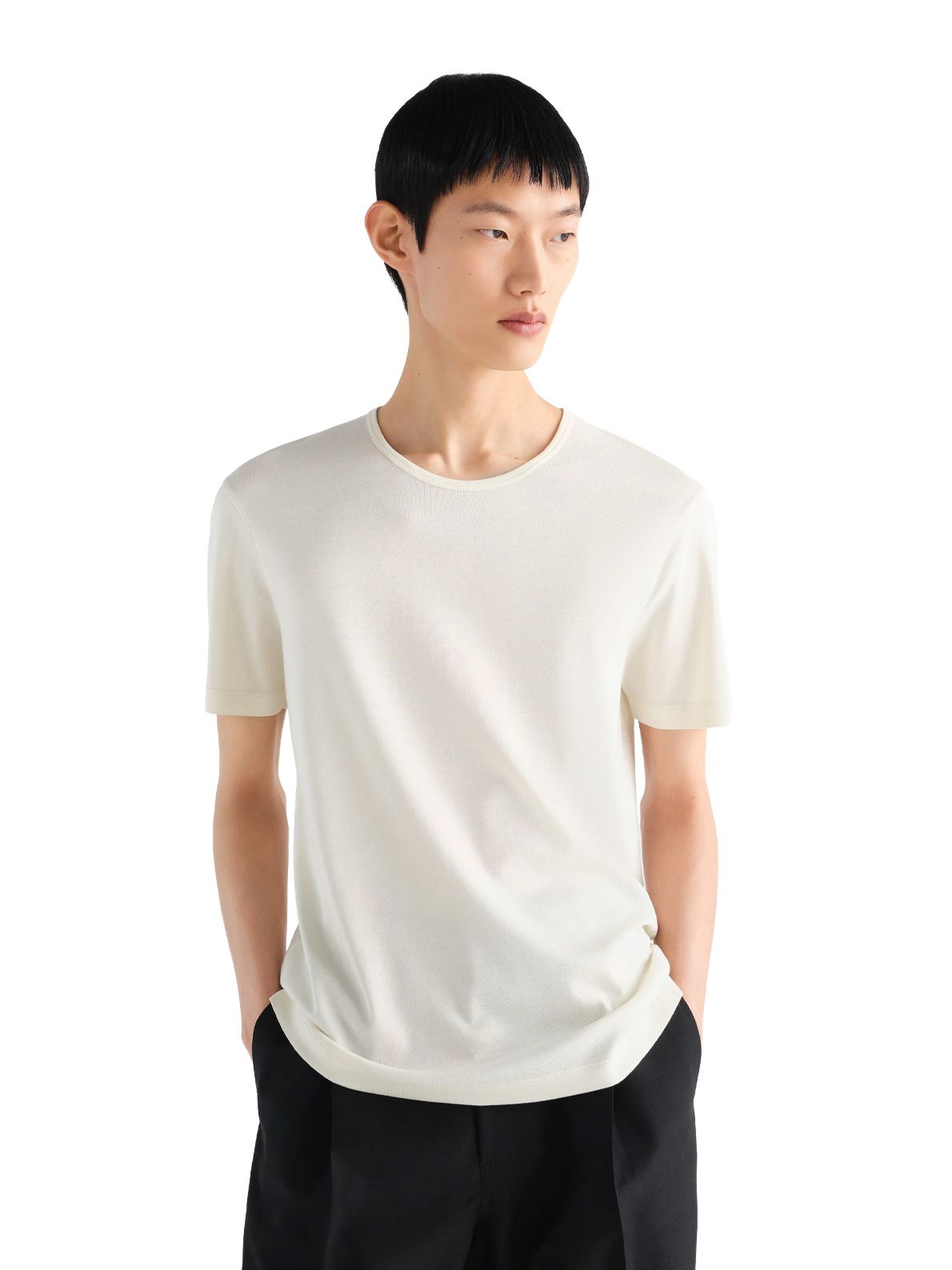 T-SHIRT CON SCOLLO A U BIANCA LEMAIRE