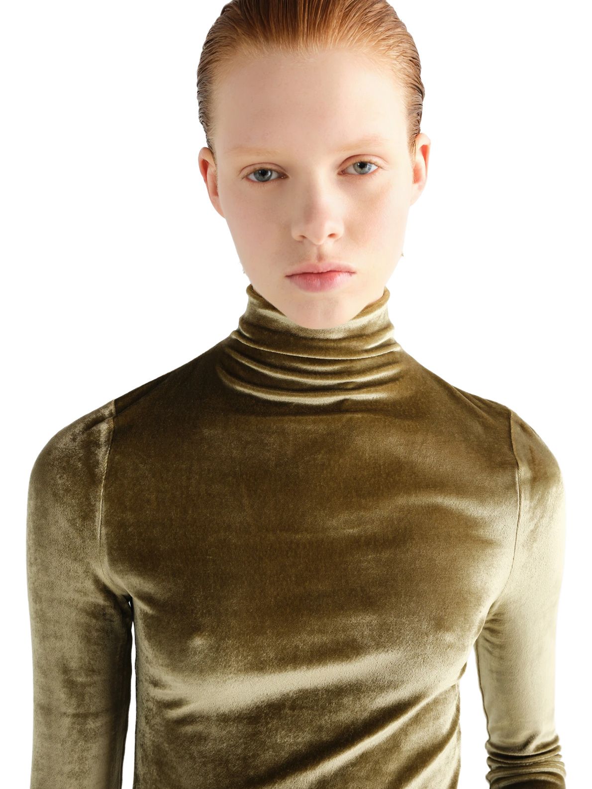 Maglia aderente a collo alto bronzo dorato LEMAIRE