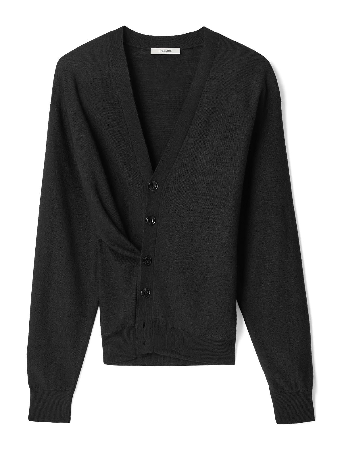 Cardigan nero morbido con incrocio