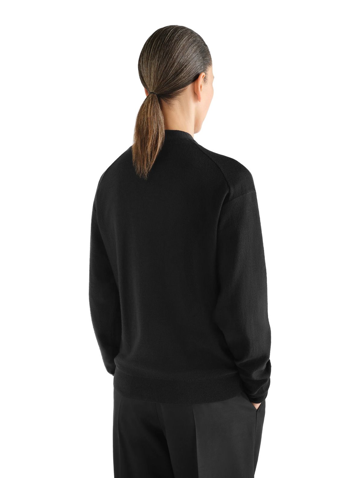 Cardigan nero morbido con incrocio LEMAIRE