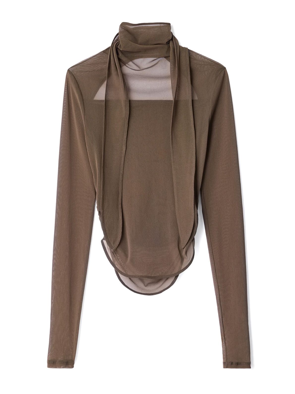 Brown ballerina foulard top