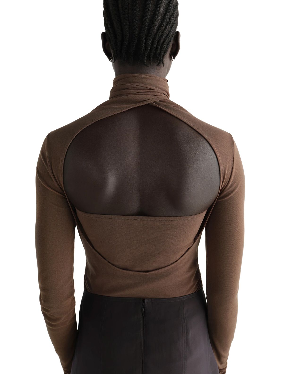 Brown ballerina foulard top LEMAIRE