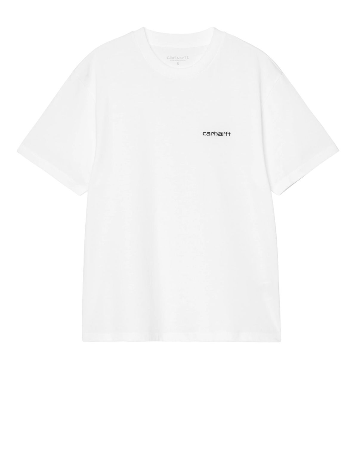 Script embroidery t-shirt white