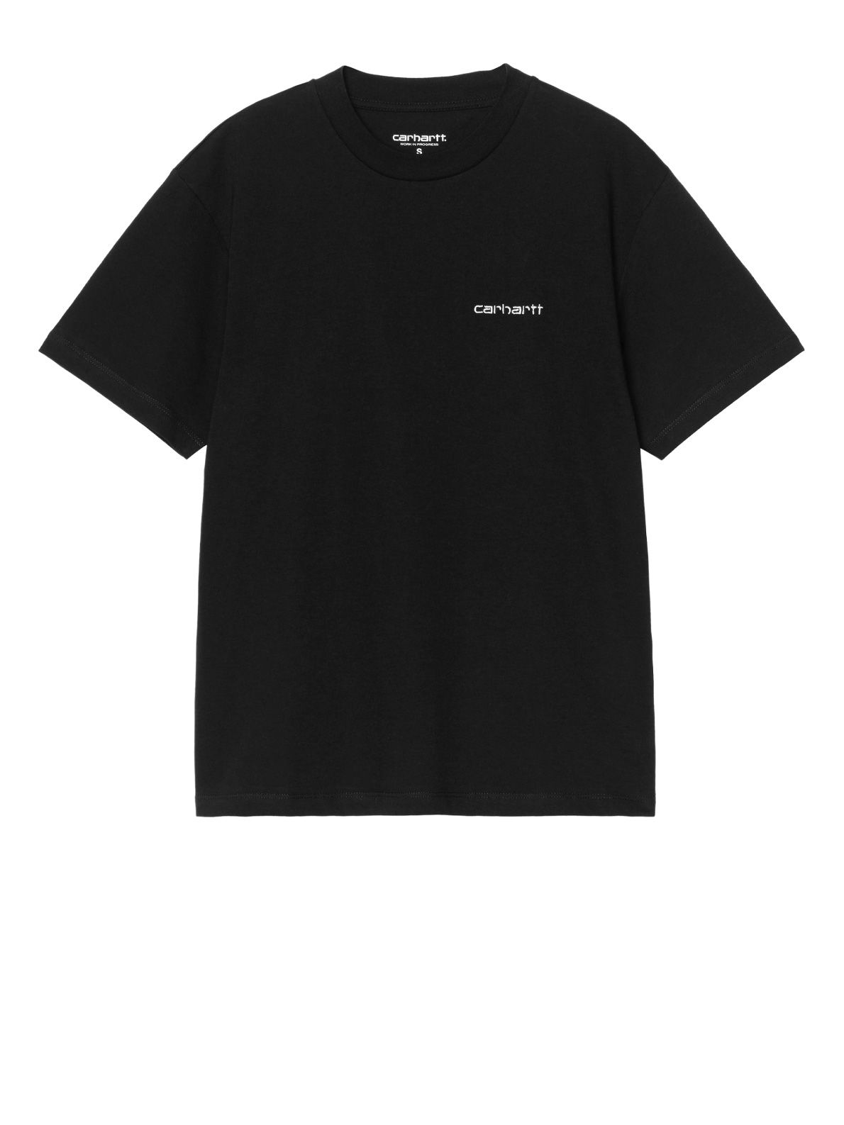 Script embroidery t-shirt black