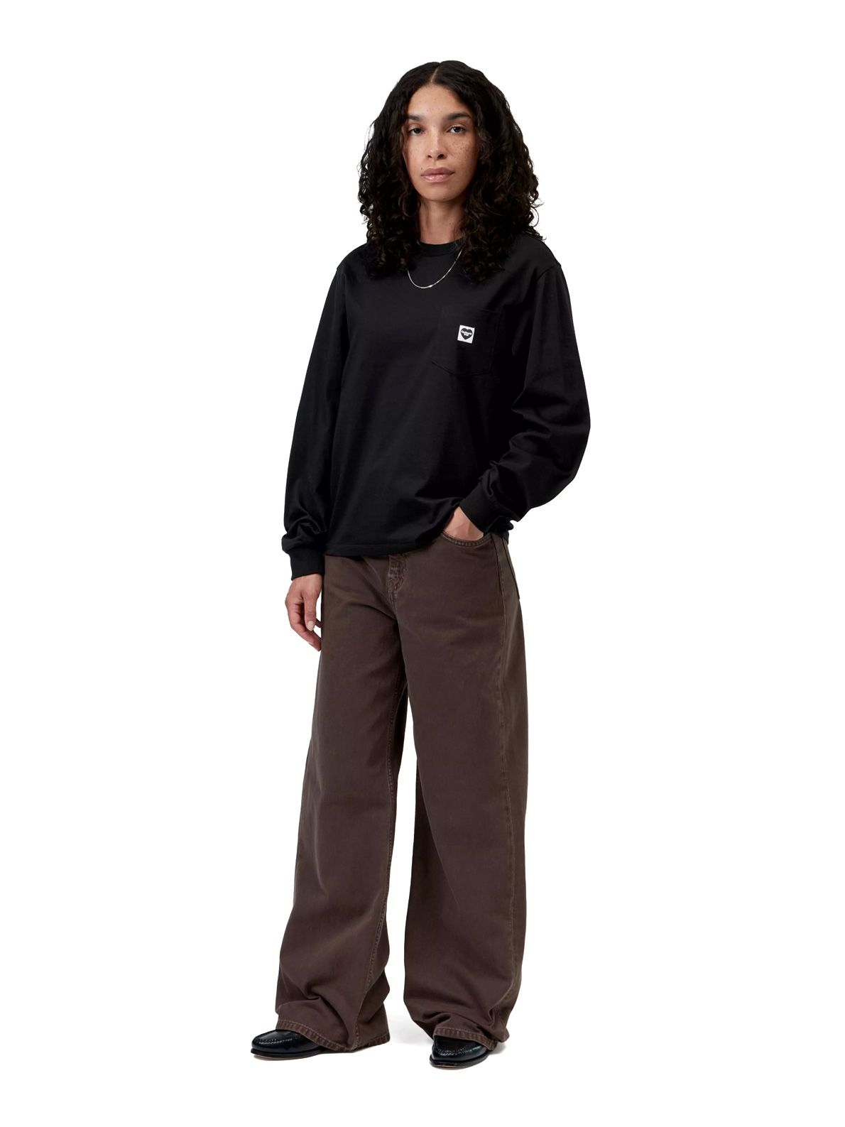 Maglia a maniche lunghe con cuoricino nero CARHARTT WIP