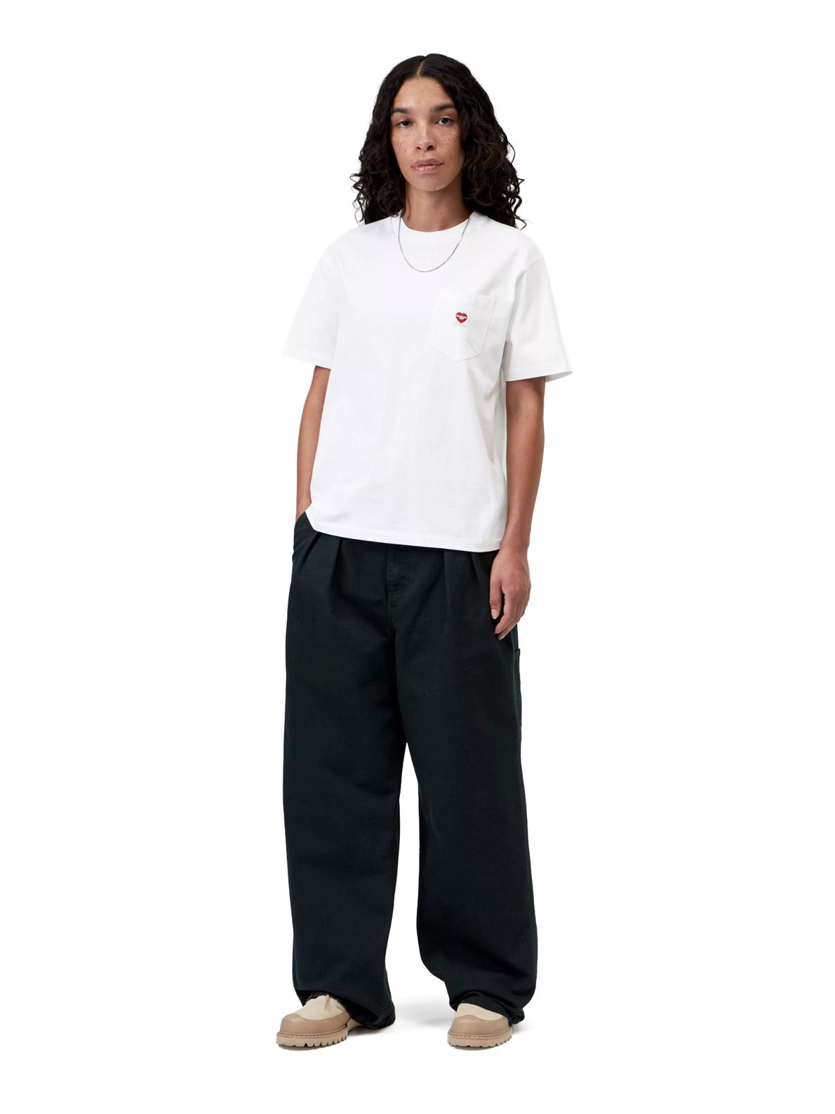 Maglia bianca con cuoricino rosso CARHARTT WIP