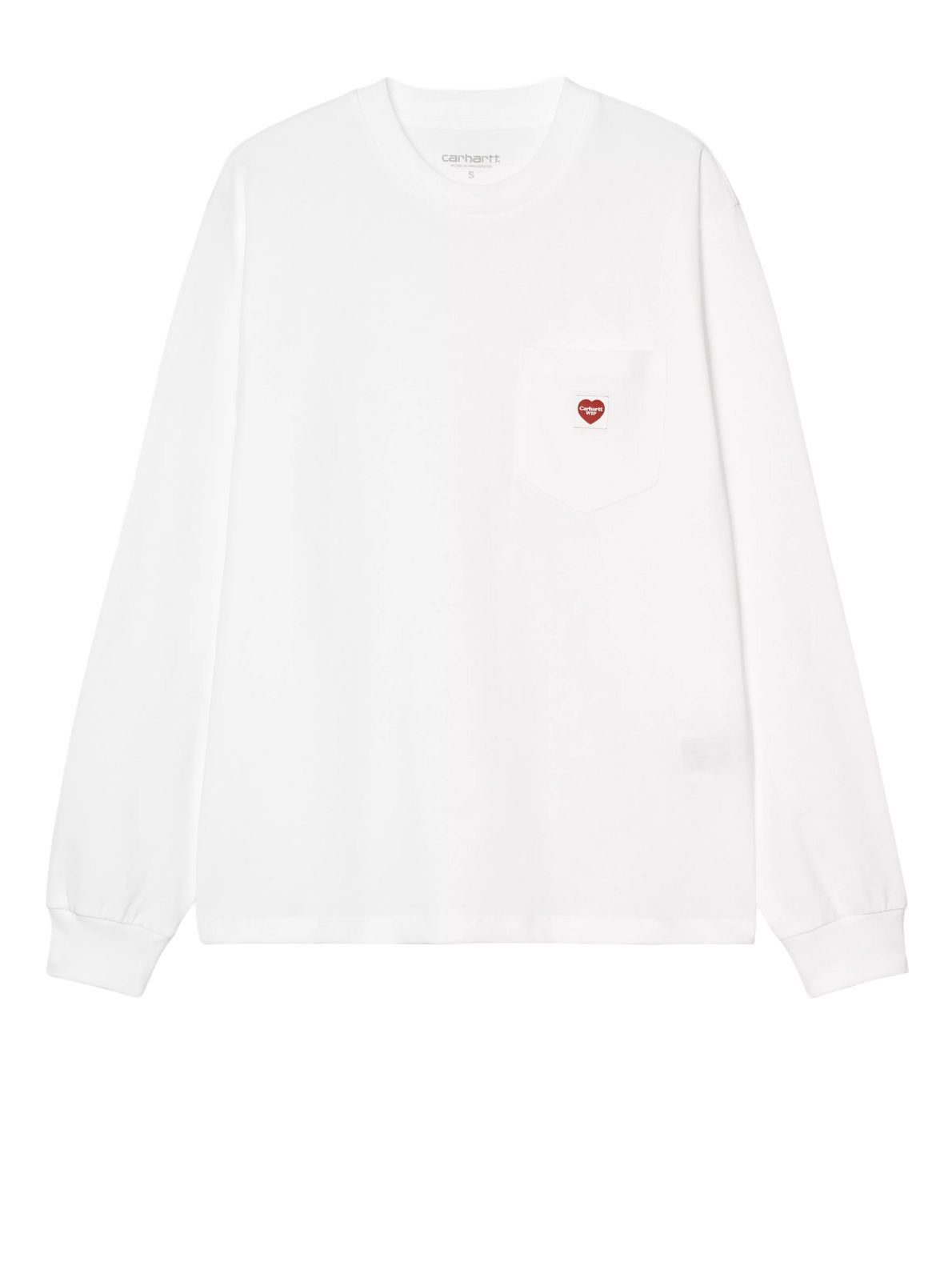 Pocket small heart longsleeve white