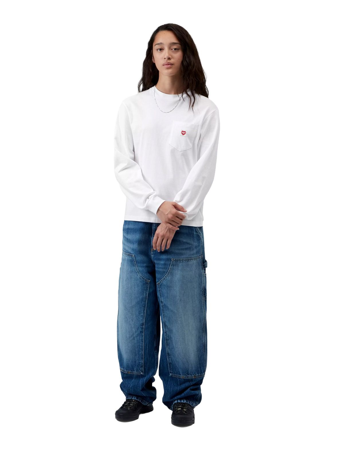Pocket small heart longsleeve white CARHARTT WIP