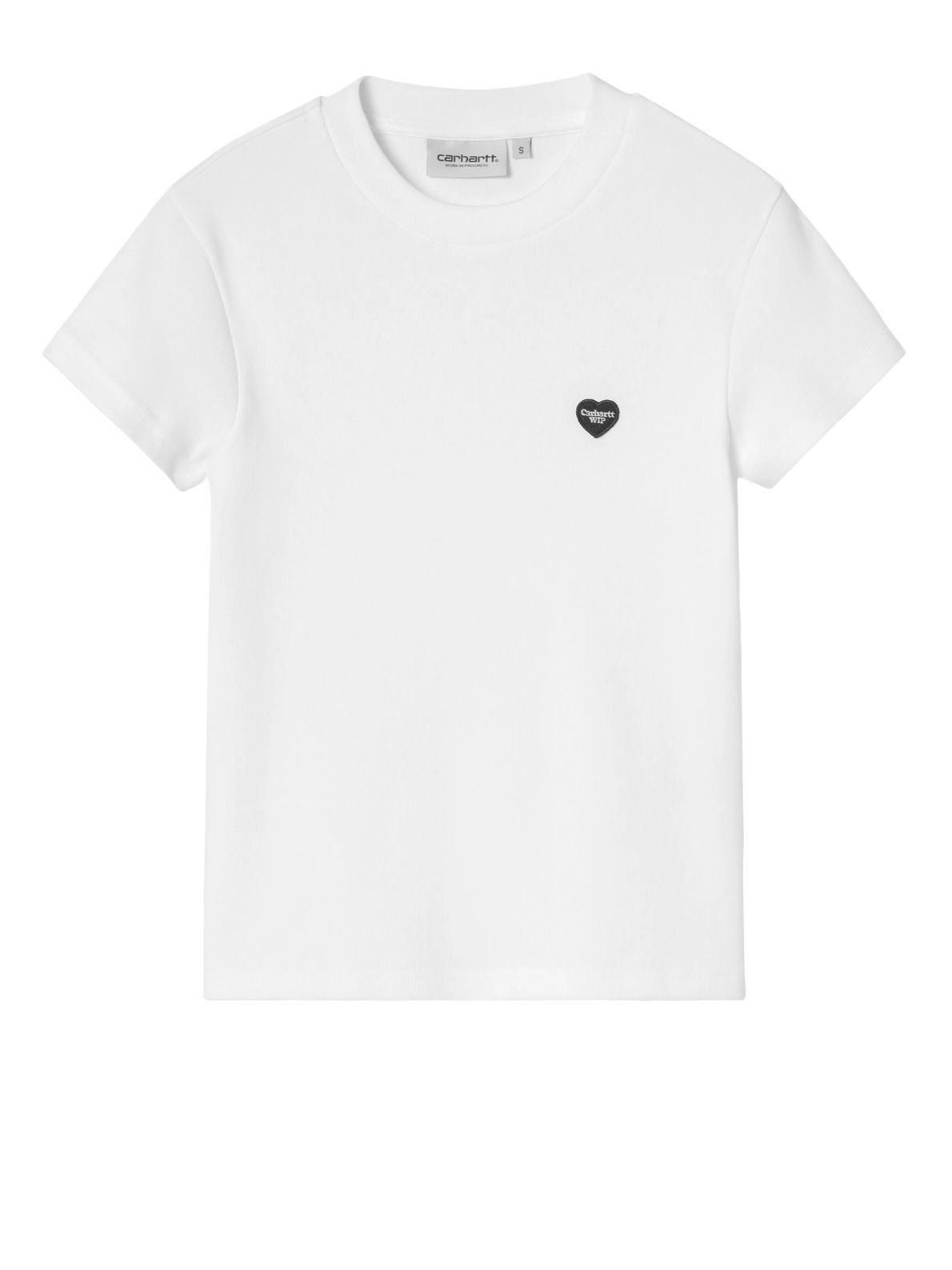 maglia bianca con cuoricino nero