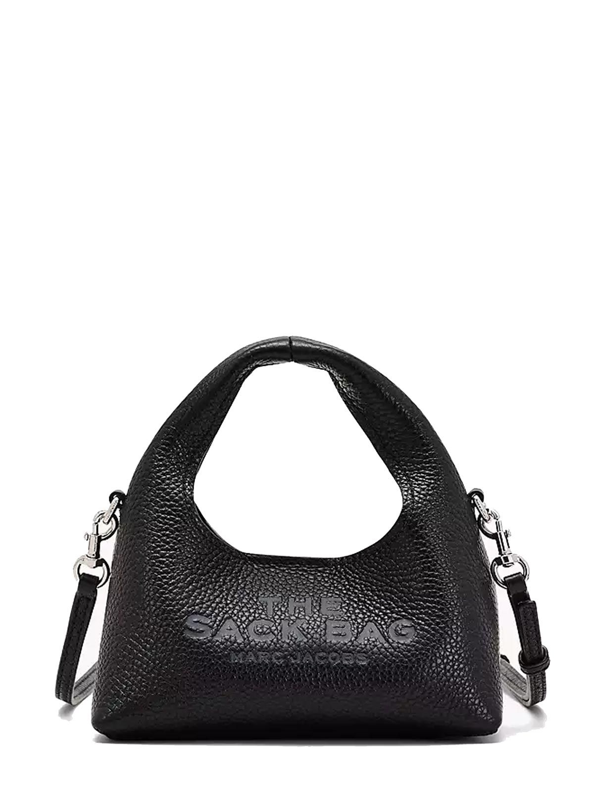 Black micro crossbody sack