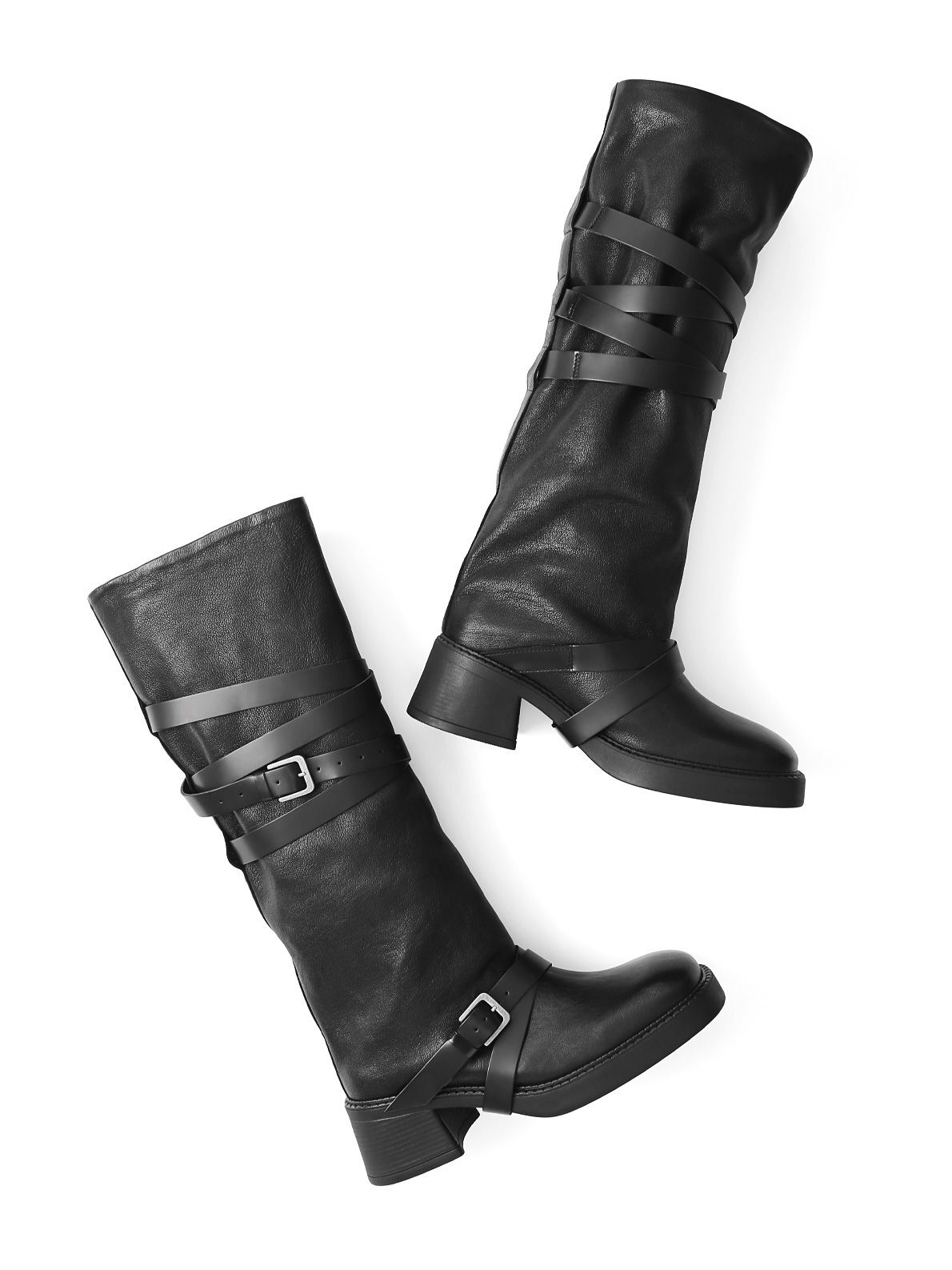 Black belted tall boots MIISTA
