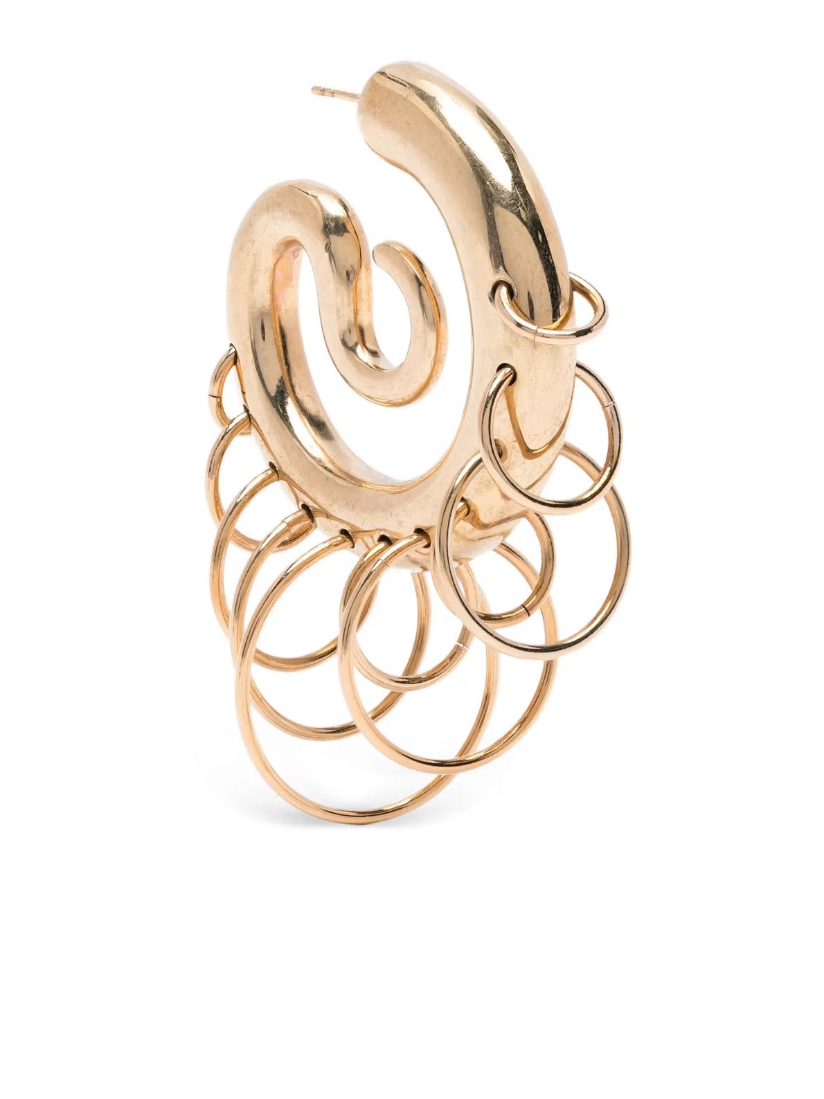 Gold medium pierced serpent hoops