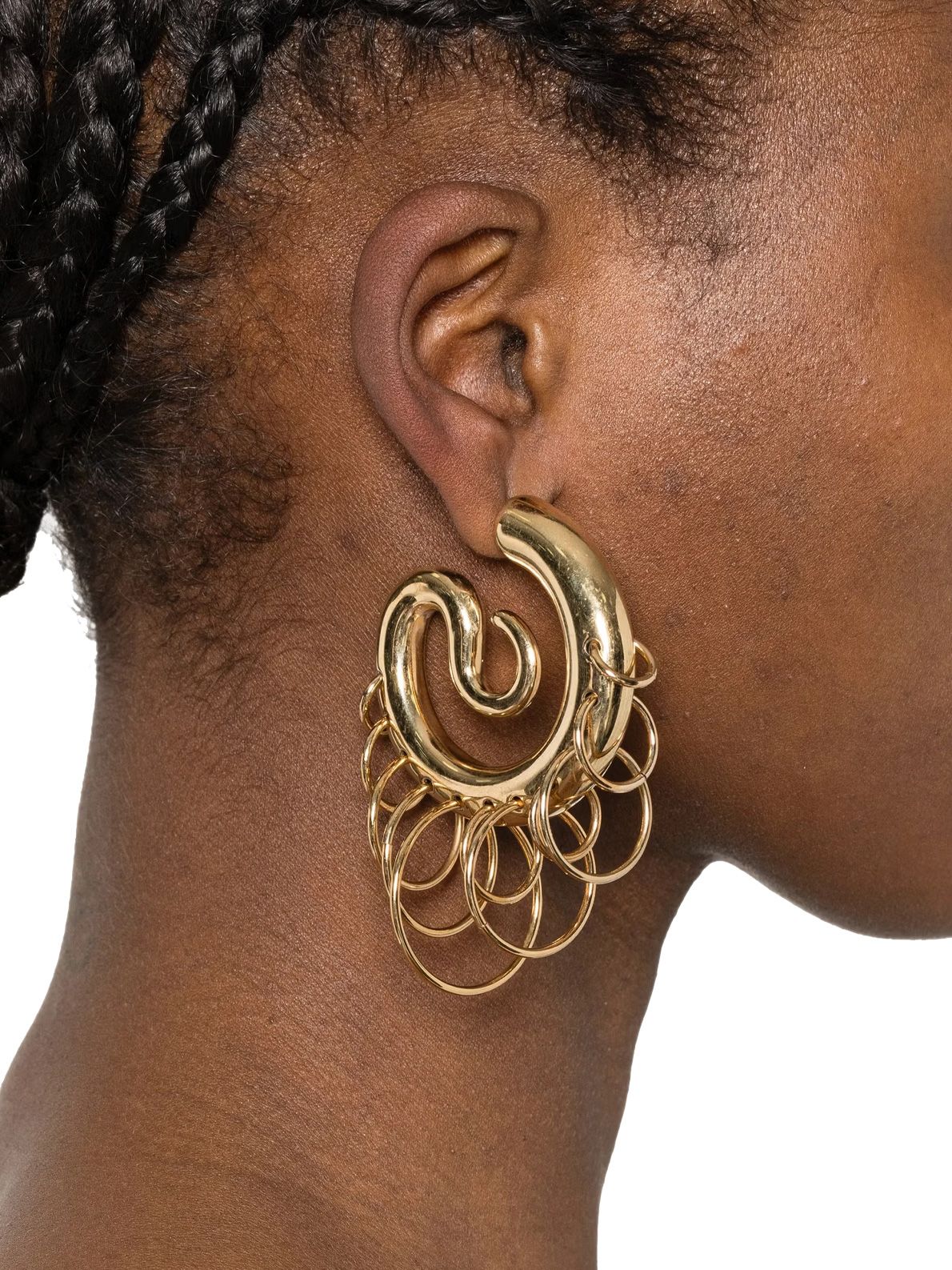 Gold medium pierced serpent hoops PANCONESI