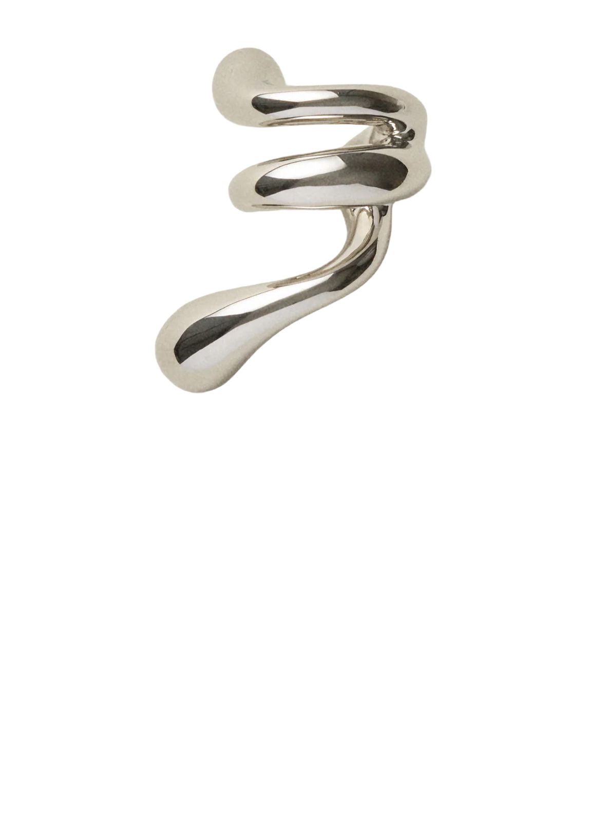 Silver blow up forma ear cuff