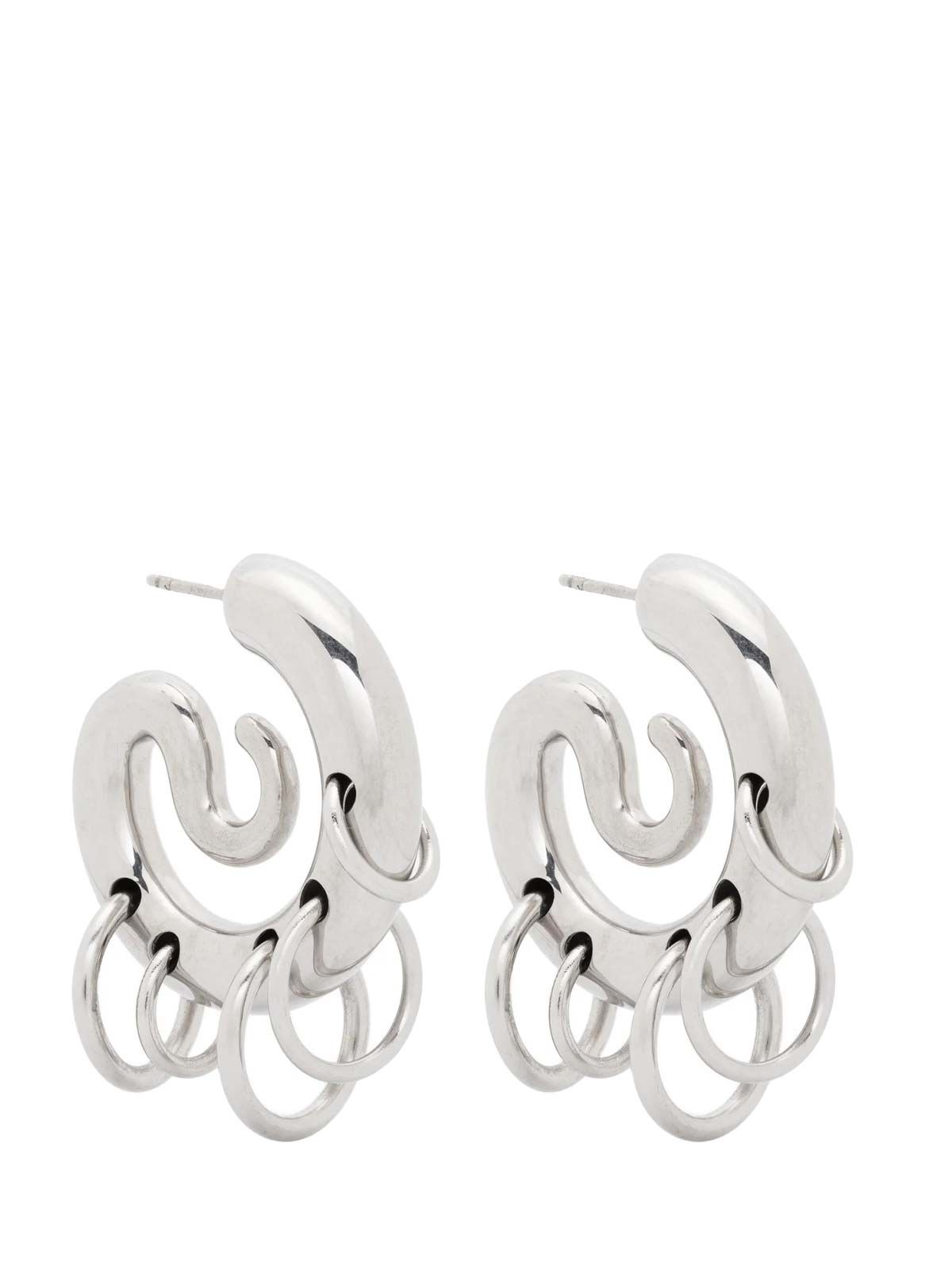 Silver pierced serpent hoops