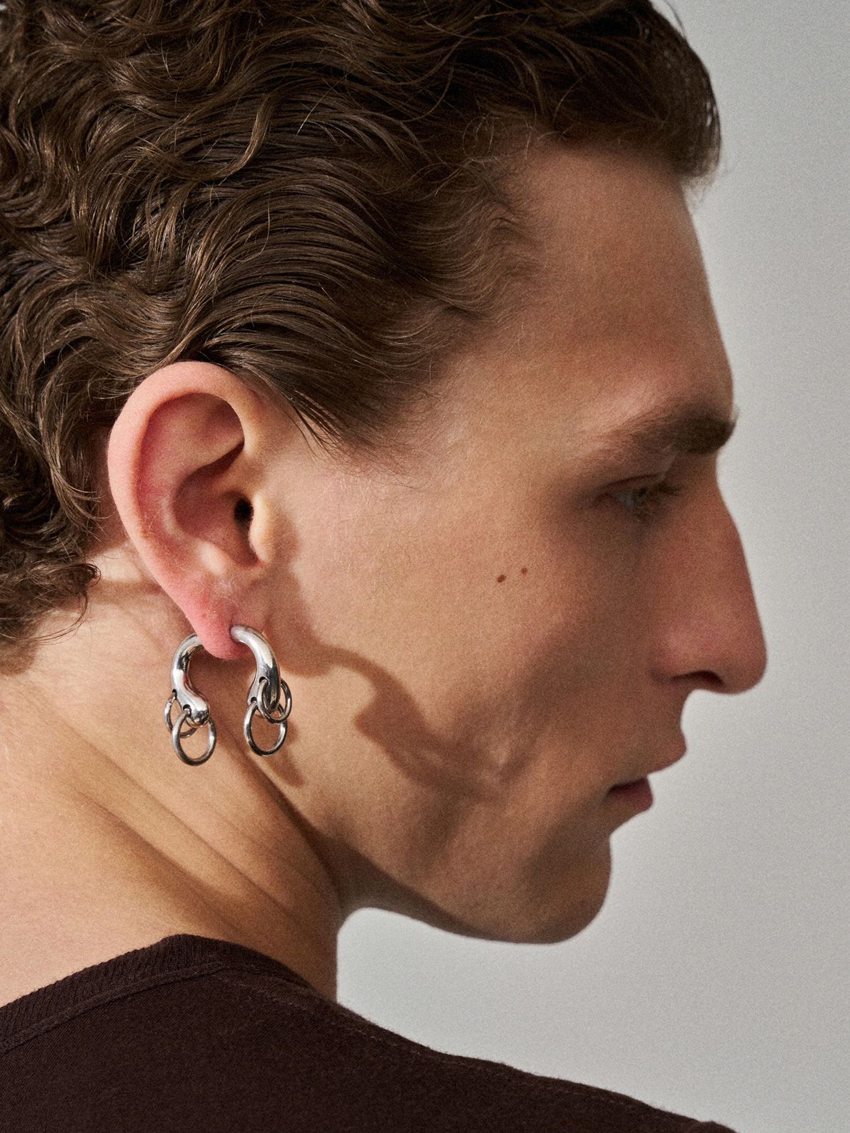 Silver pierced helix earrings PANCONESI