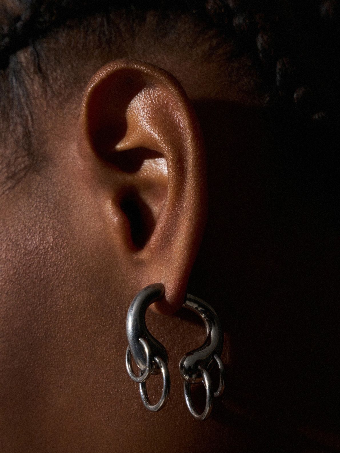 Silver pierced helix earrings PANCONESI