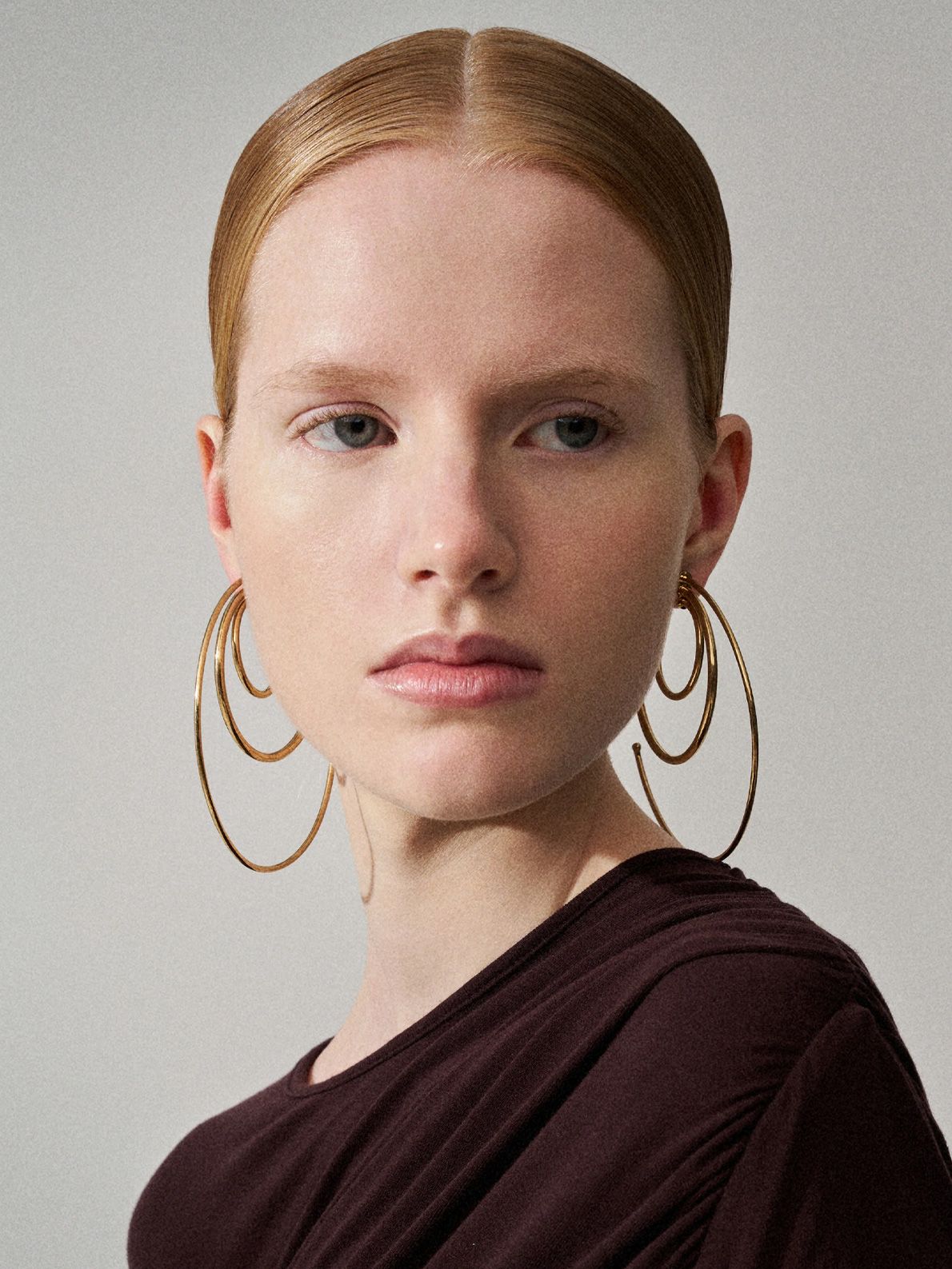 Gold hoops earrings PANCONESI