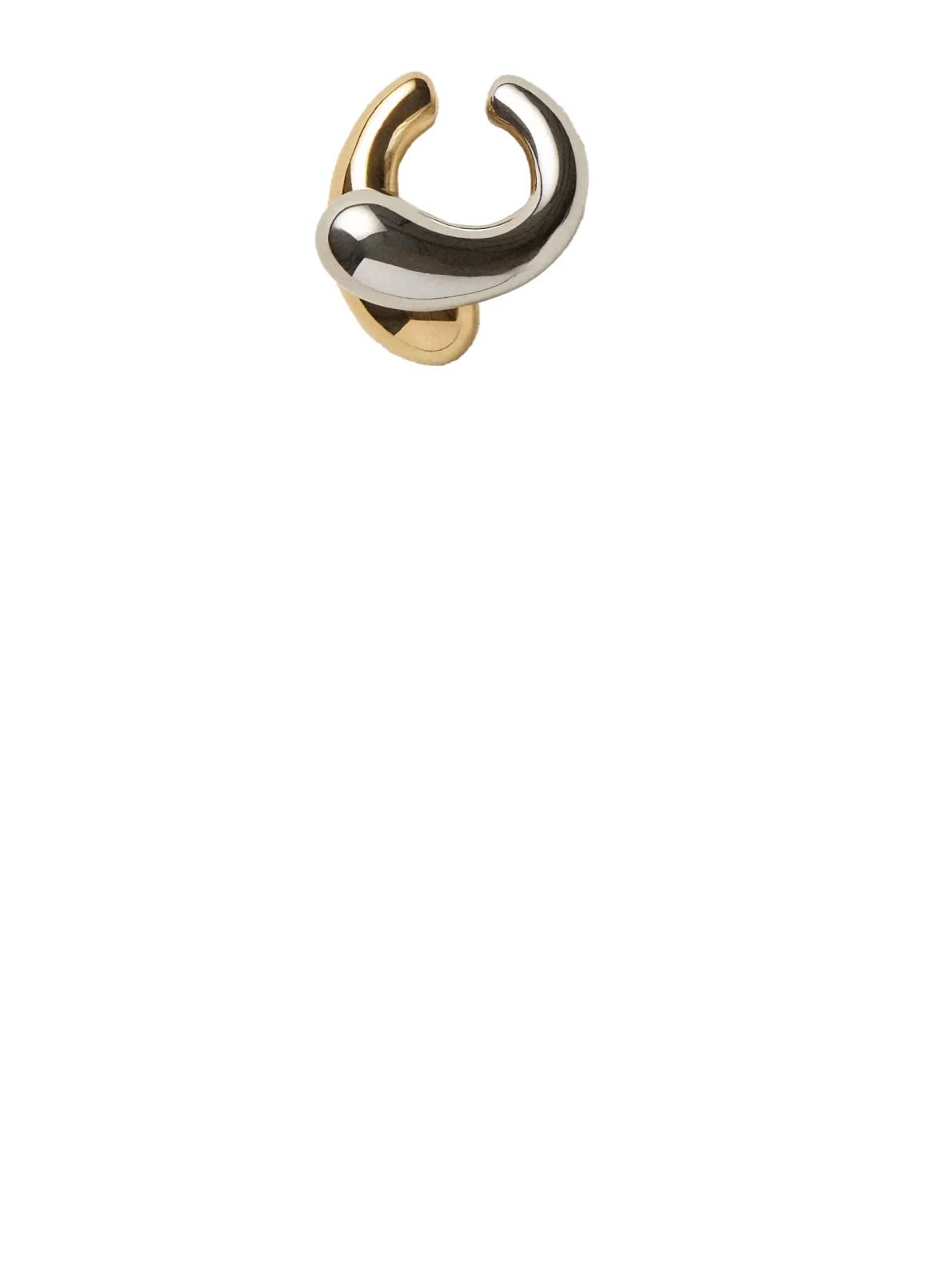 Silver gold blow up helix ear cuff