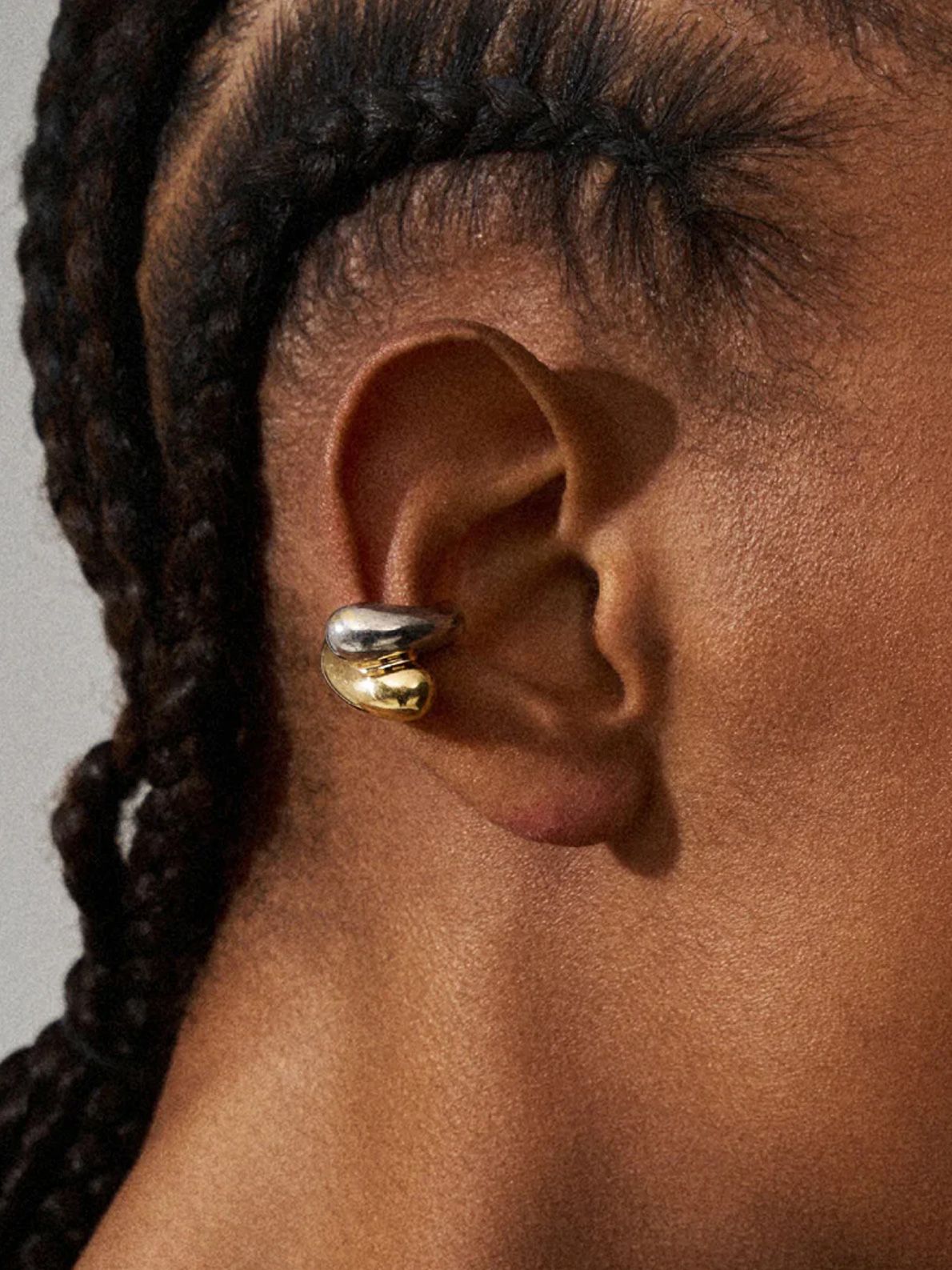 Silver gold blow up helix ear cuff PANCONESI