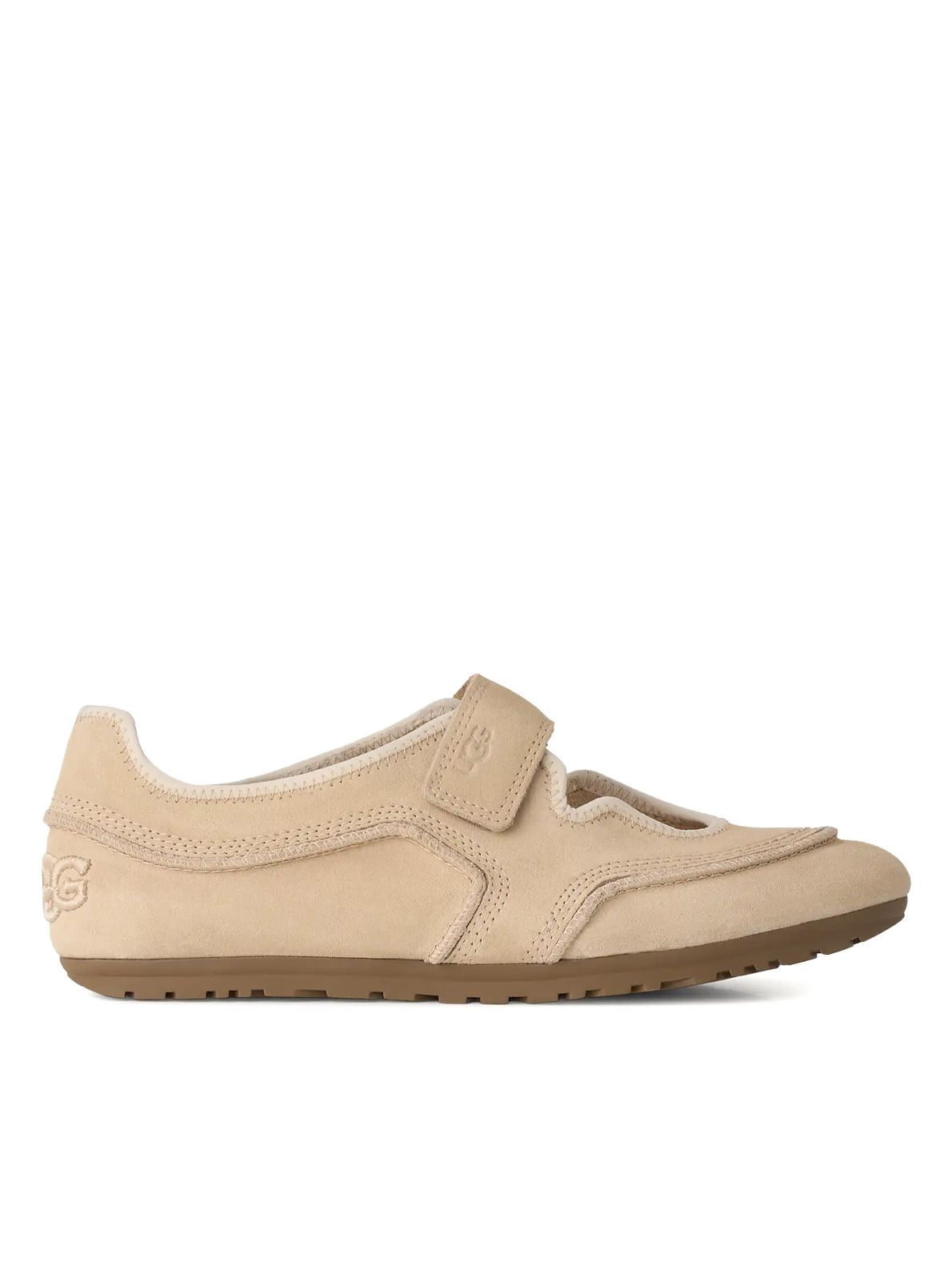 Beige quill mary jane ballerinas