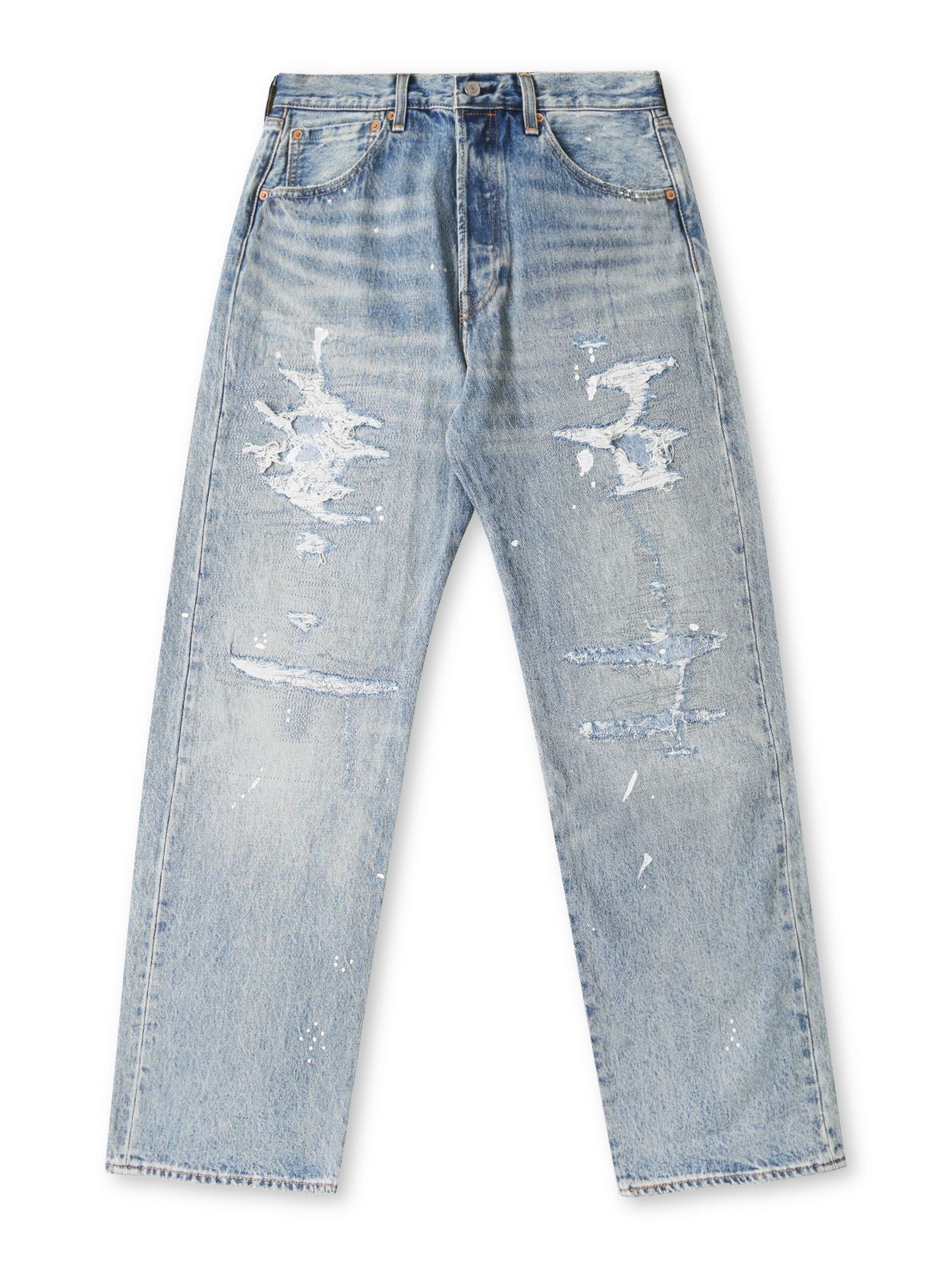 Blue 501 loose larkspur painter jeans