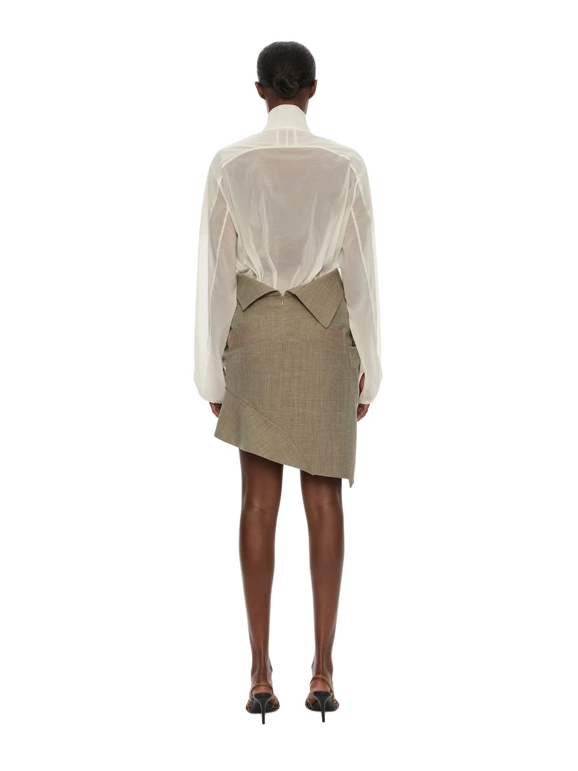 Camicia bianca semitrasparente con finitura lucida CHRISTOPHER ESBER