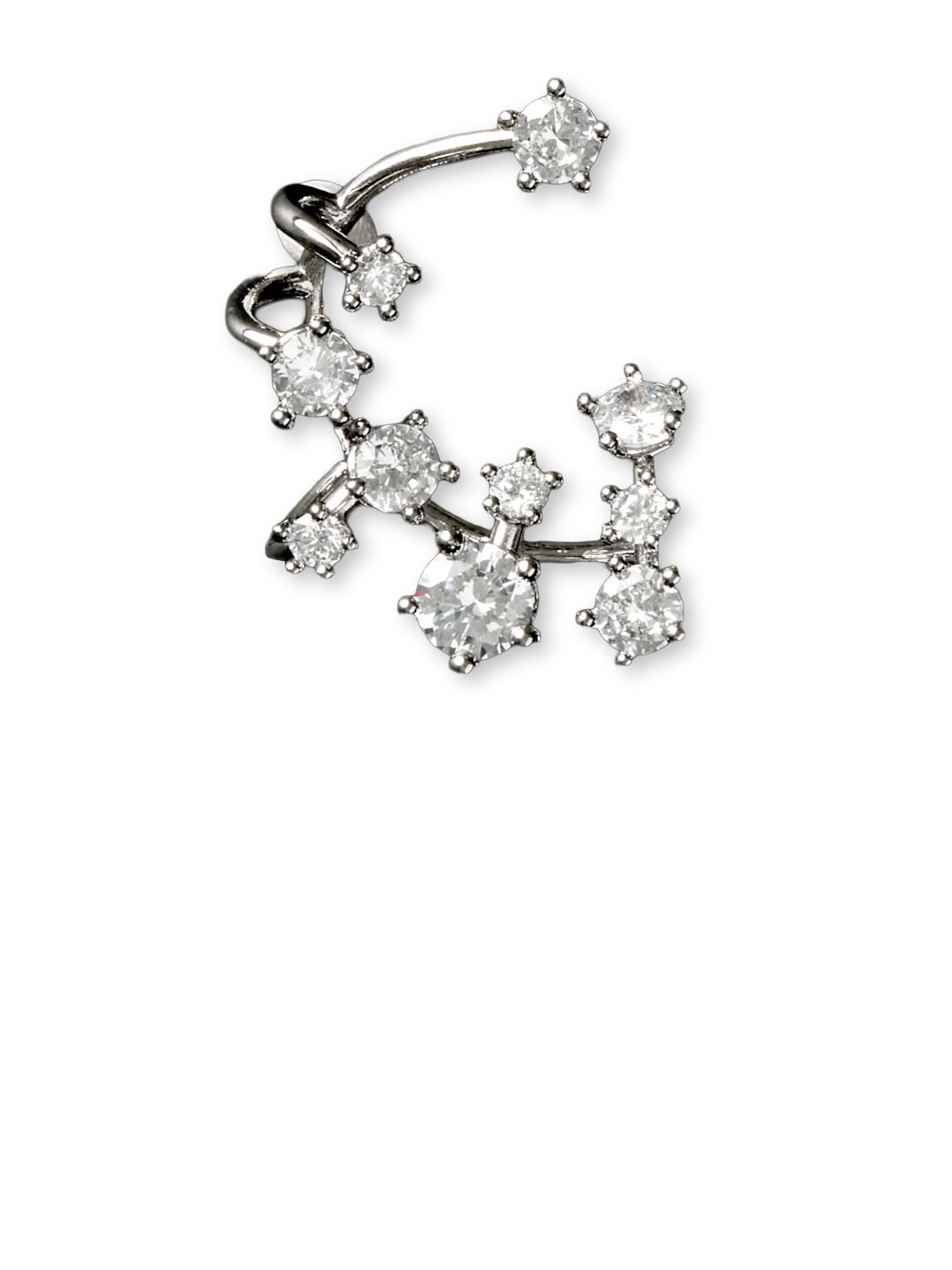 Silver kismet ear cuff