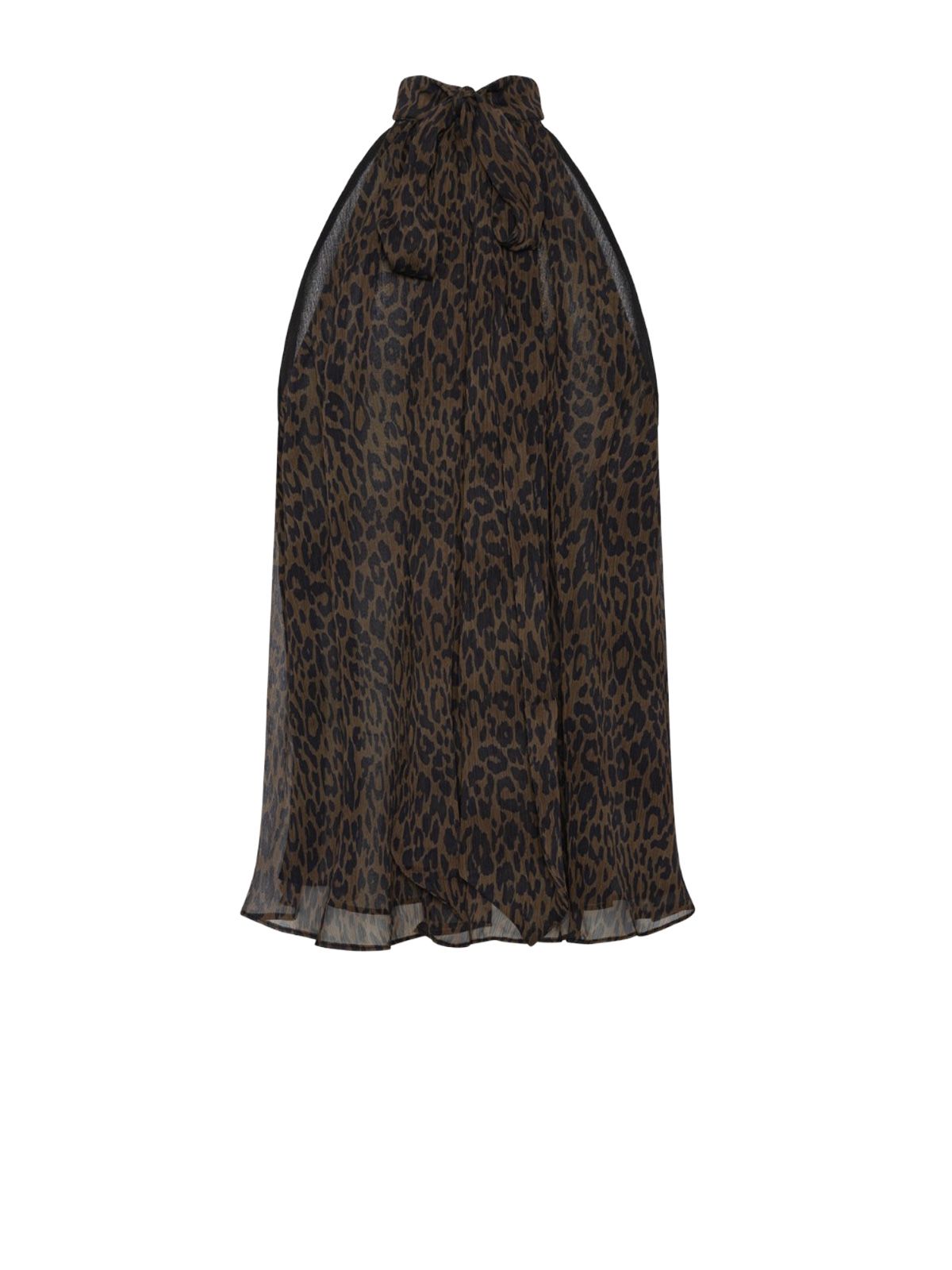 Top marrone con scollo all'americana ROTATE