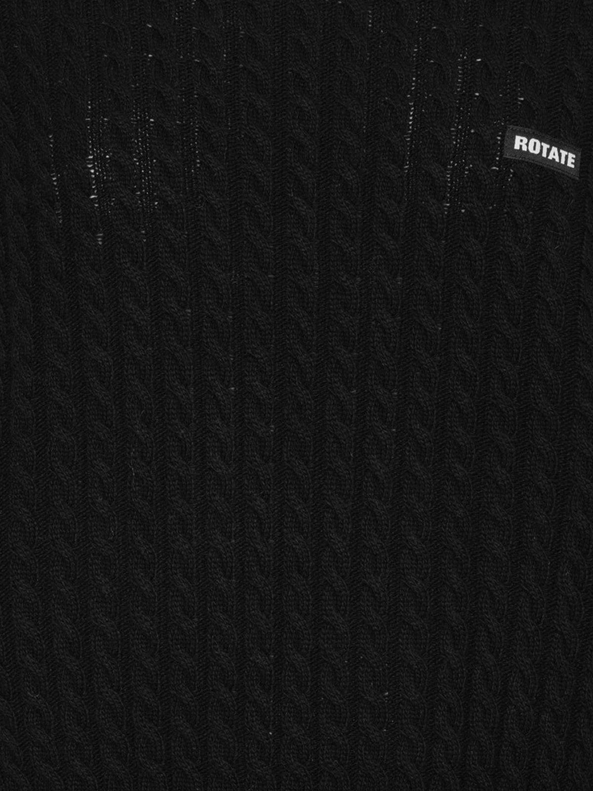 Black cable crewneck sweater ROTATE