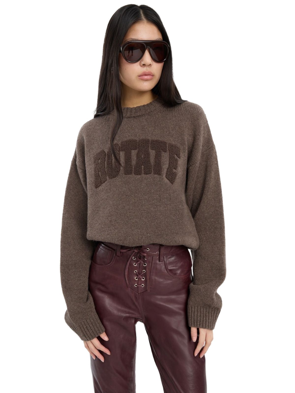 Cocoa brown crewneck sweater ROTATE