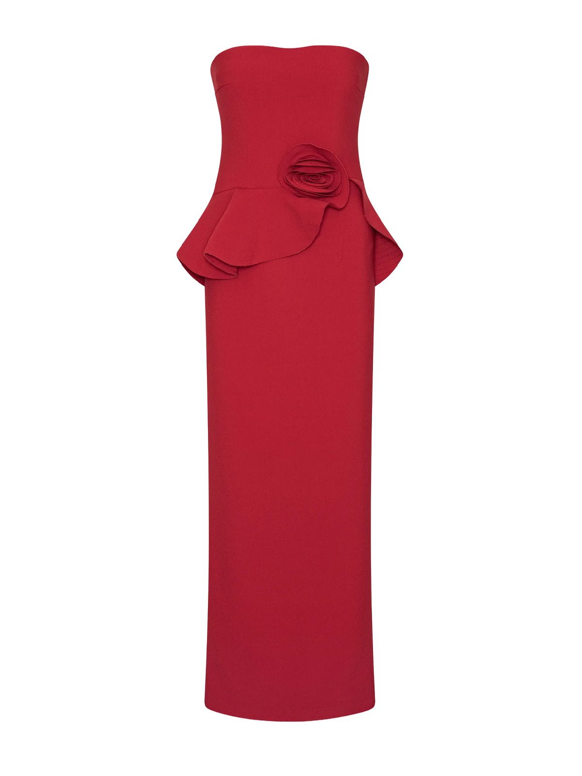 Abito senza spalle rosso