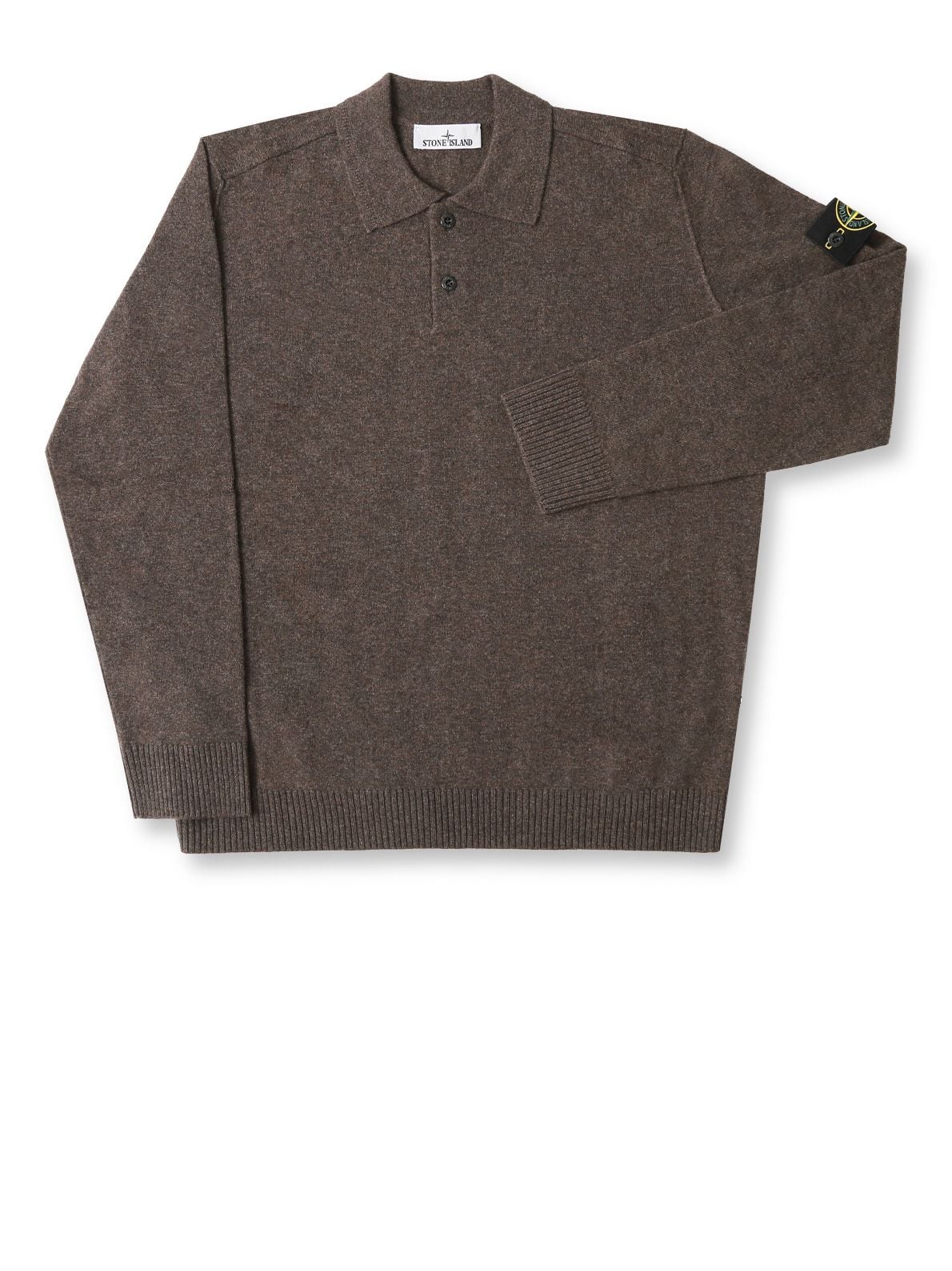 Melange long sleeve polo
