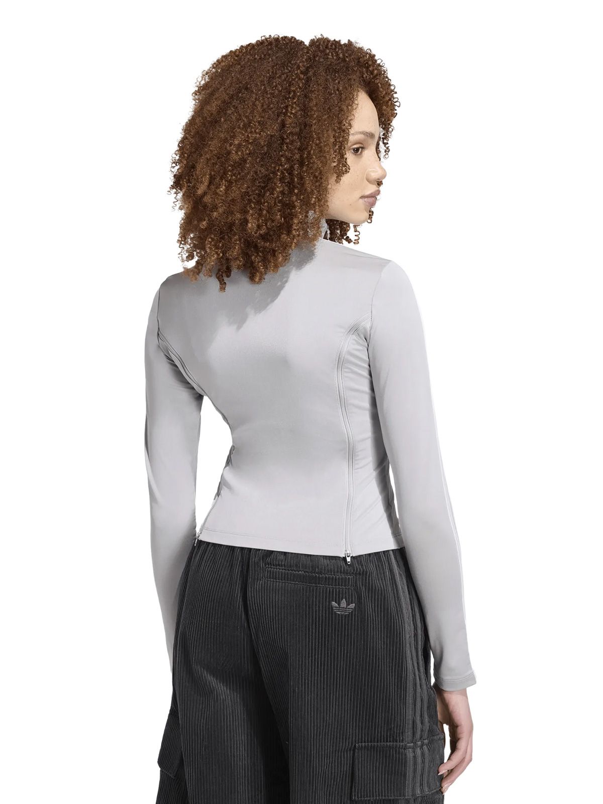 Grey long sleeve zip top ADIDAS ORIGINALS