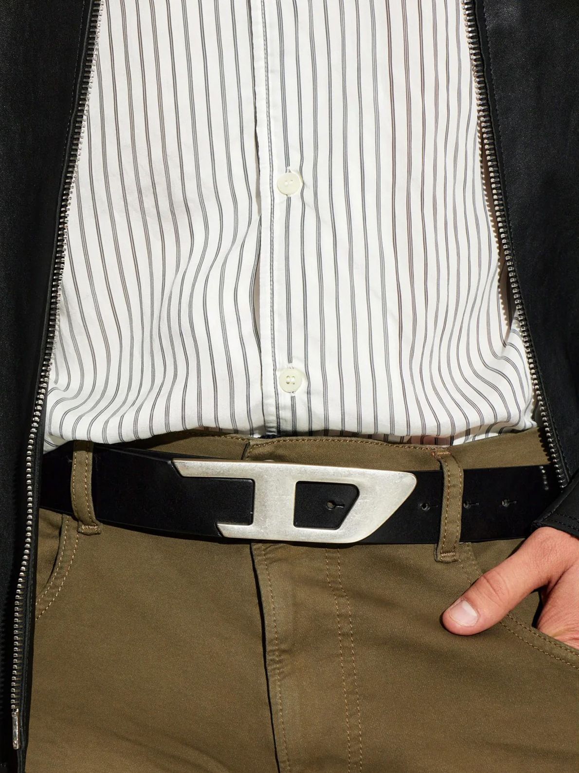 Black logo belt DIESEL