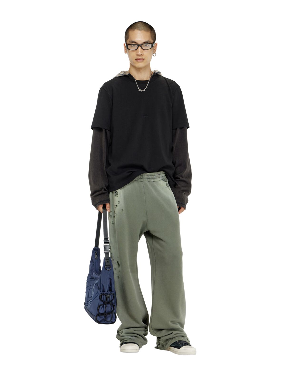 Maglia nera a manica corta DIESEL