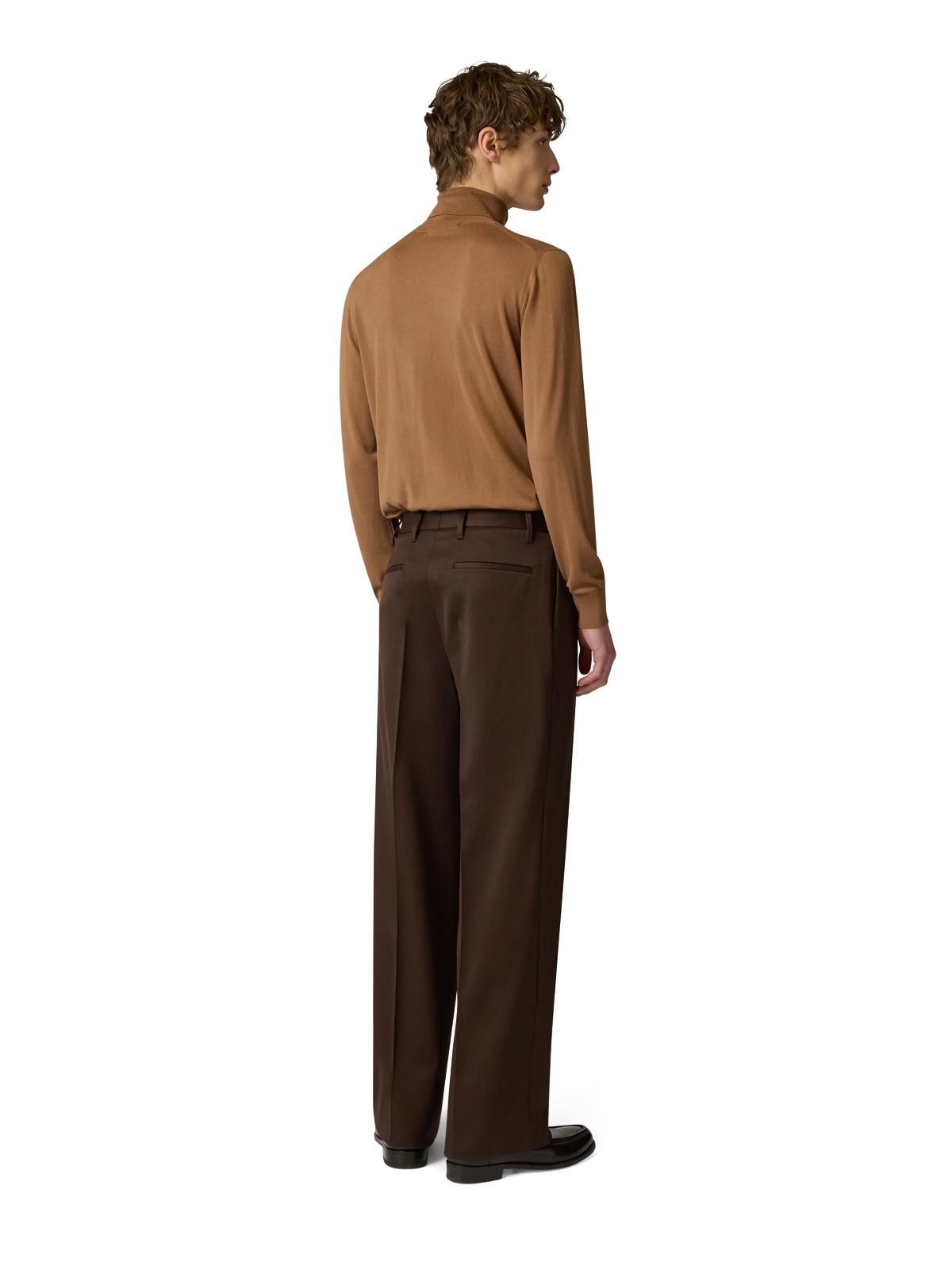 Brown drop reg pants LARDINI