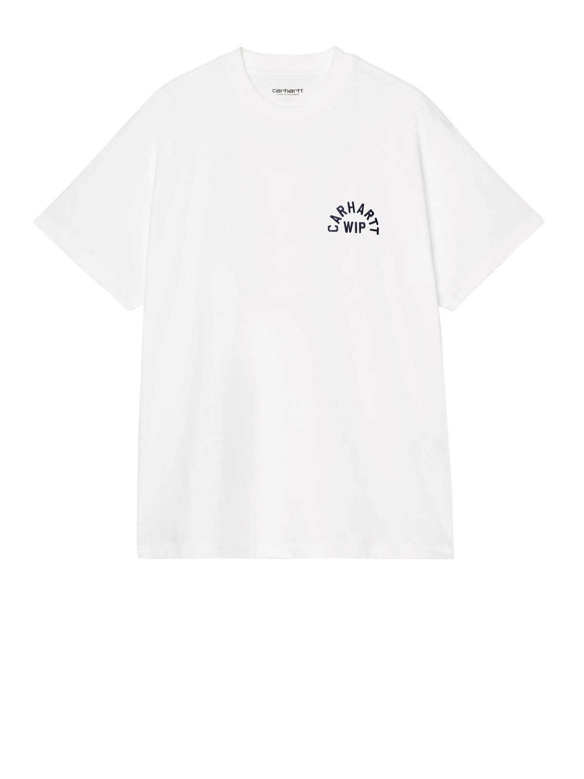 White arch script t-shirt