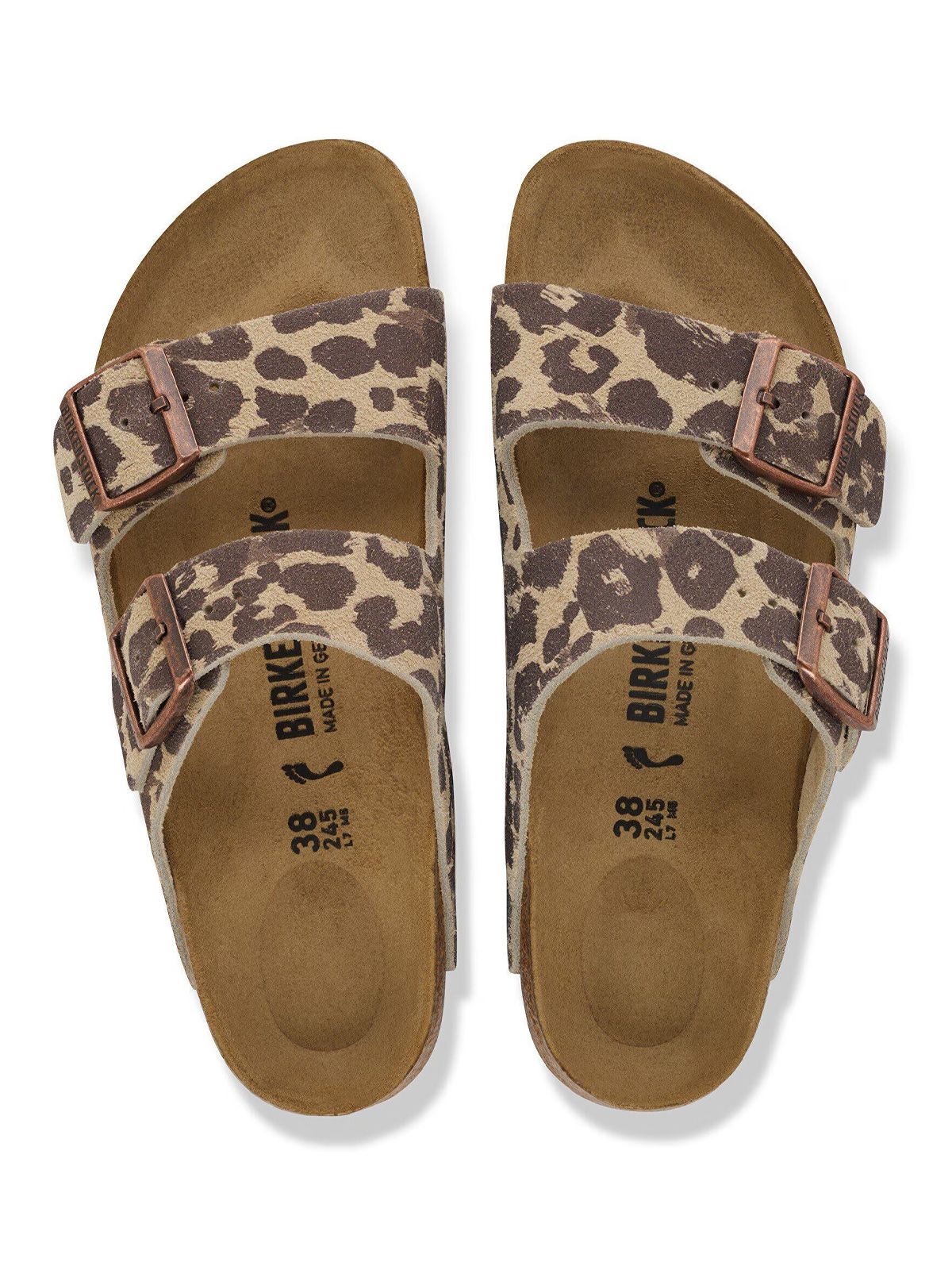 Beige arizona leo flat sandals BIRKENSTOCK