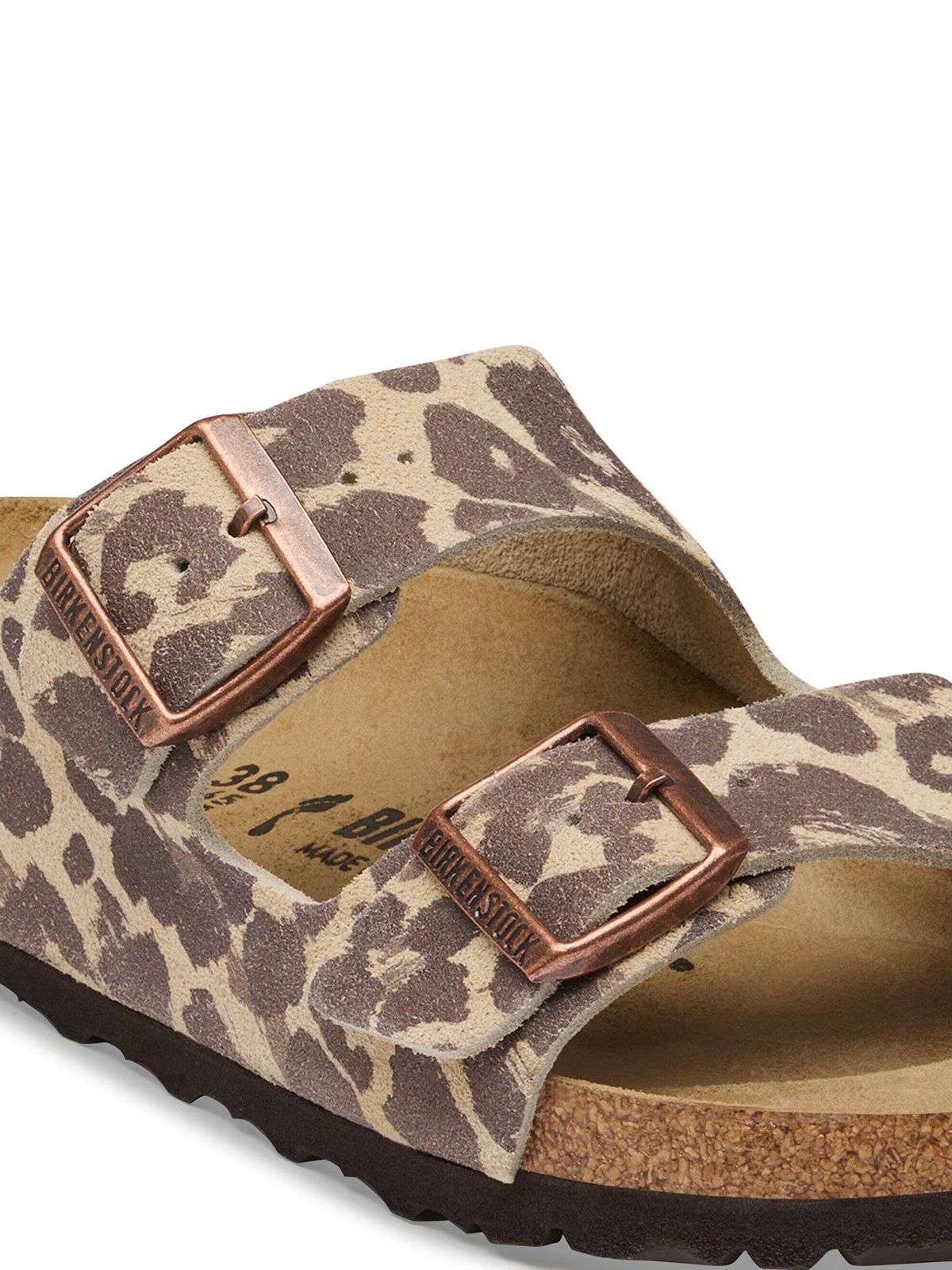 Beige arizona leo flat sandals BIRKENSTOCK