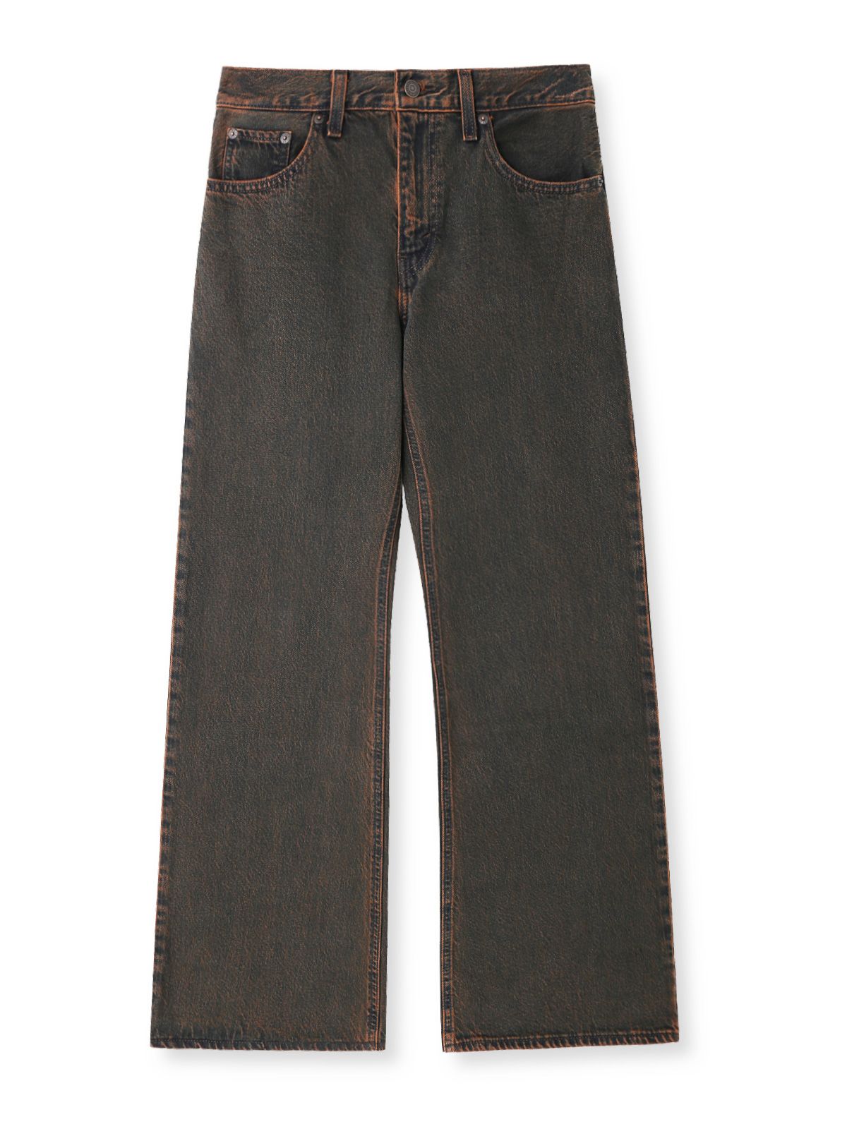 Jeans bootcut ampi a vita bassa marroni