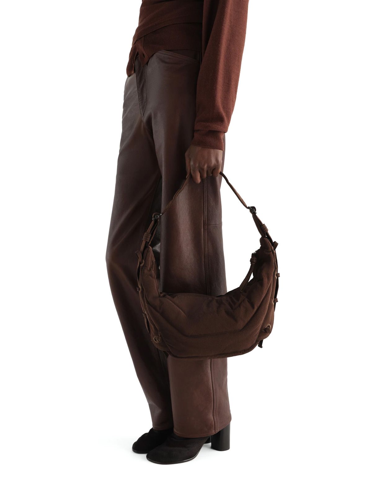 Borsa a spalla small soft game marrone LEMAIRE