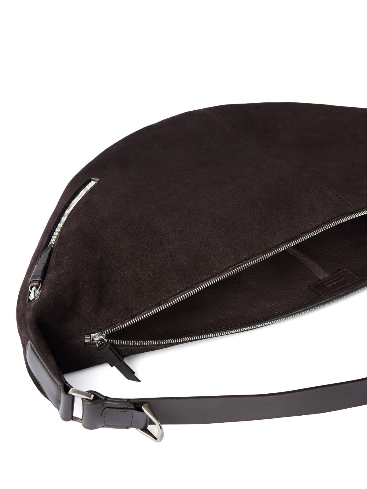 Ebony brown large quiver clip shoulder bag LEMAIRE