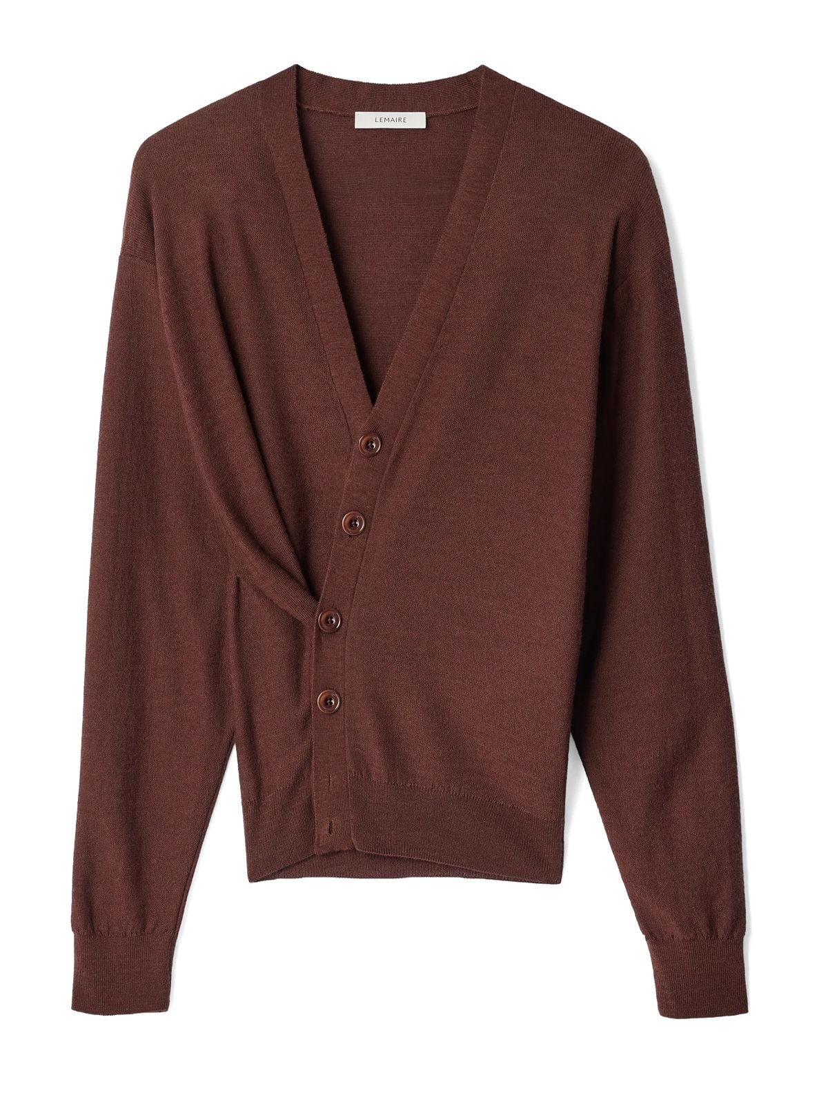 Cardigan morbido asimmetrico marrone