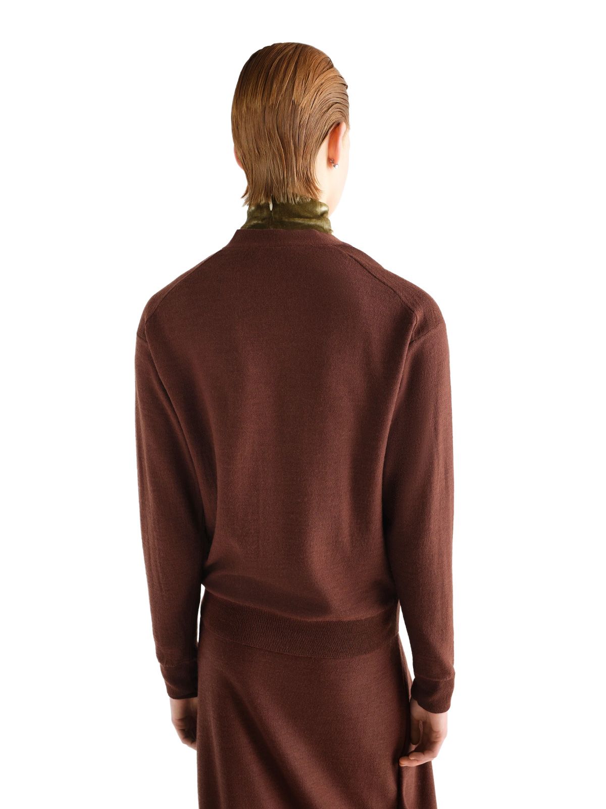 Cardigan morbido asimmetrico marrone LEMAIRE