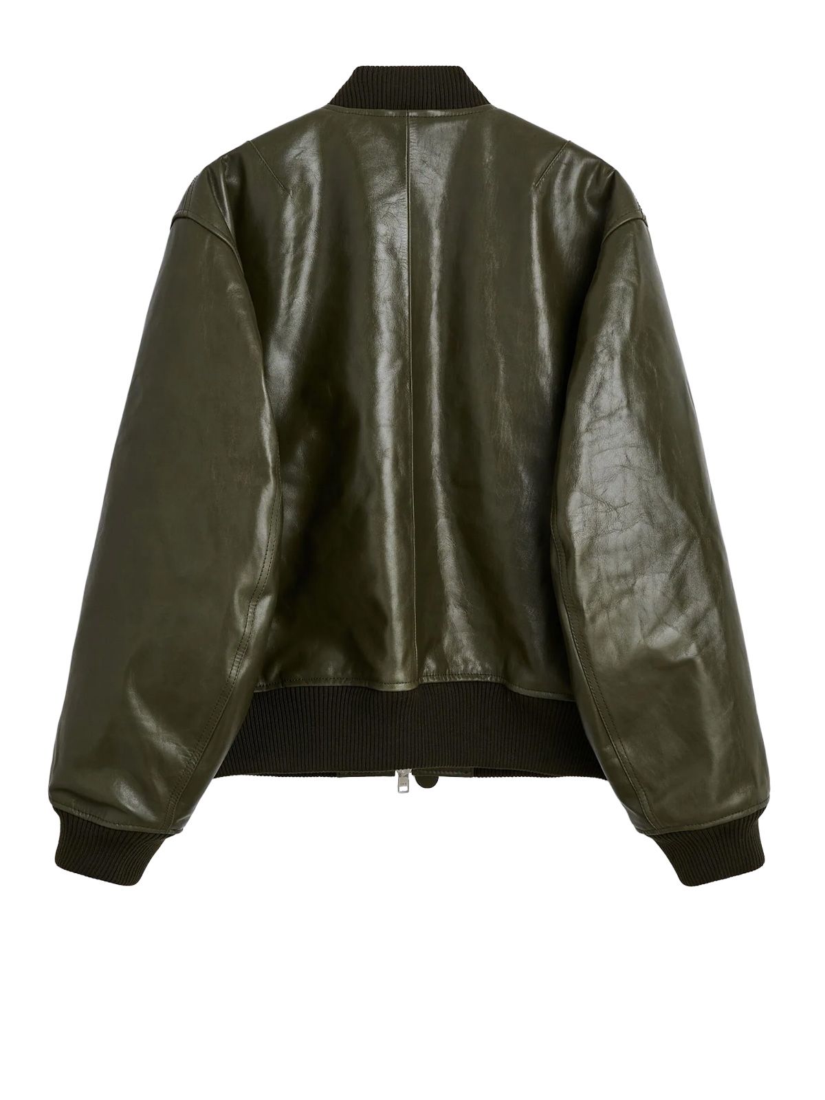 Green leather flight jacket SUNFLOWER