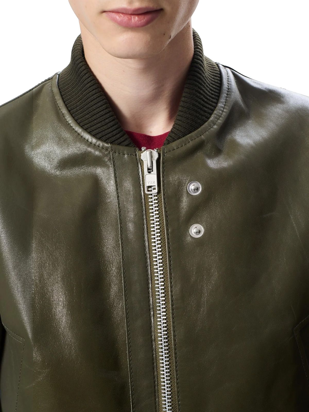Green leather flight jacket SUNFLOWER