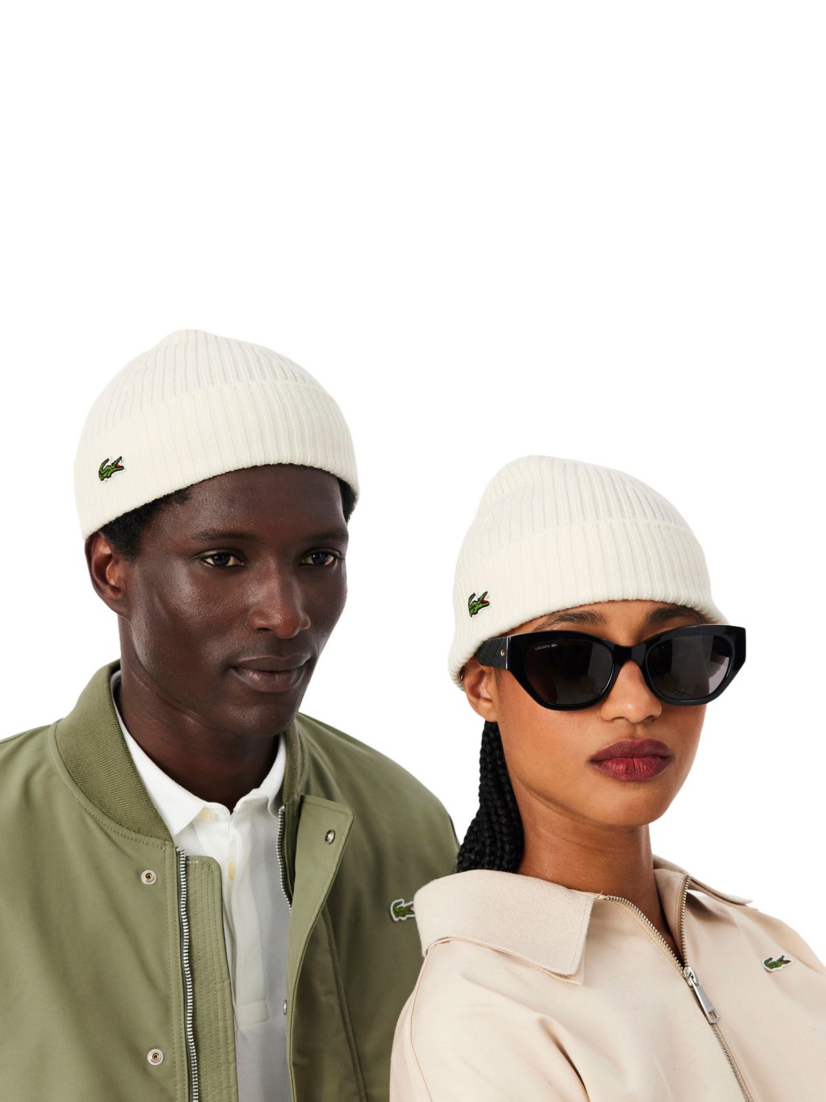 White beanie LACOSTE