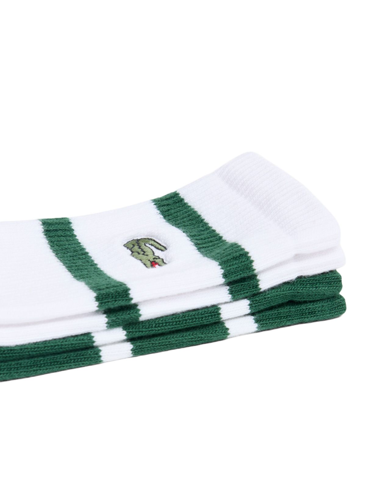 Green white socks LACOSTE