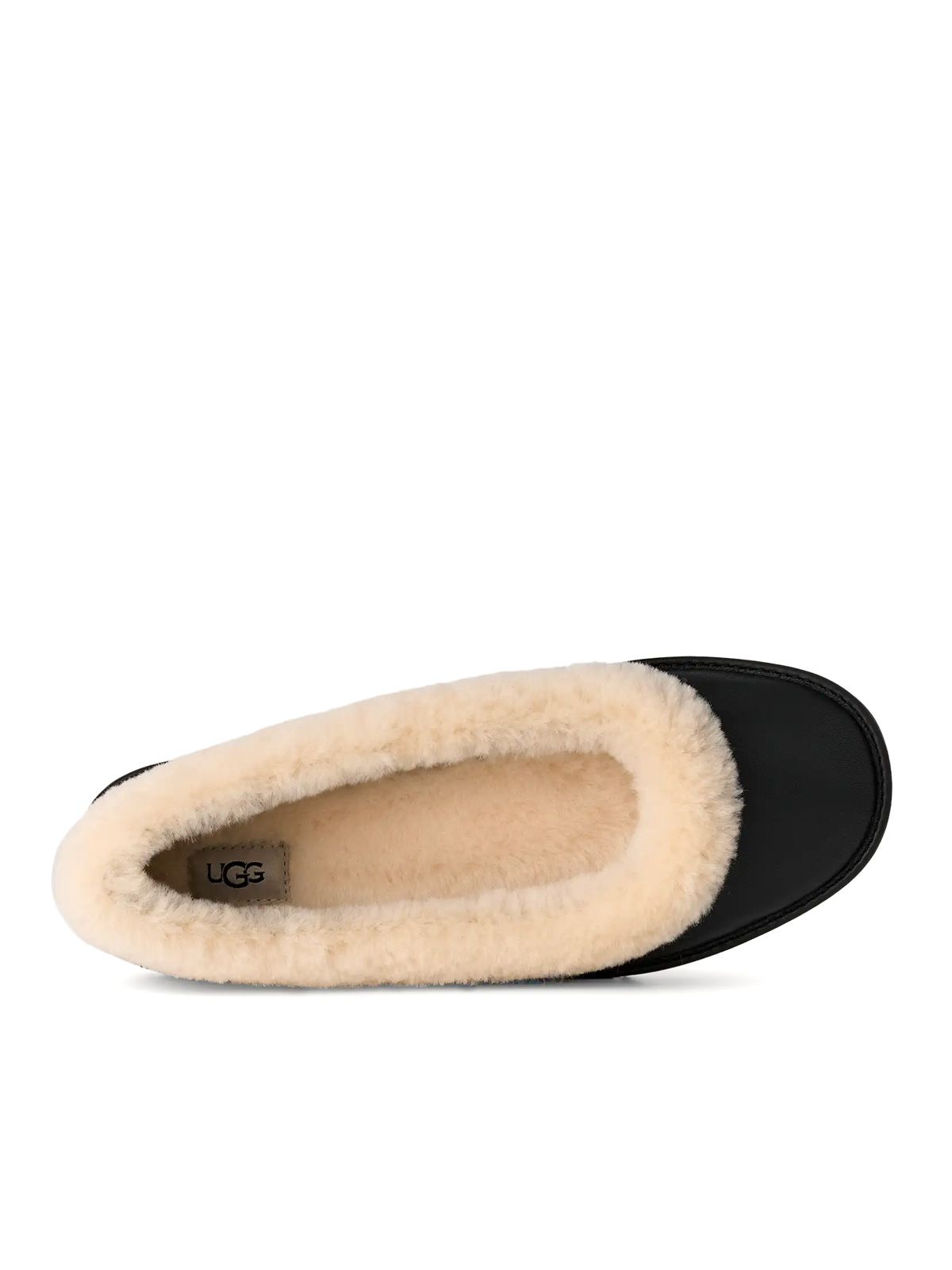 Black zora leather ballet flat UGG